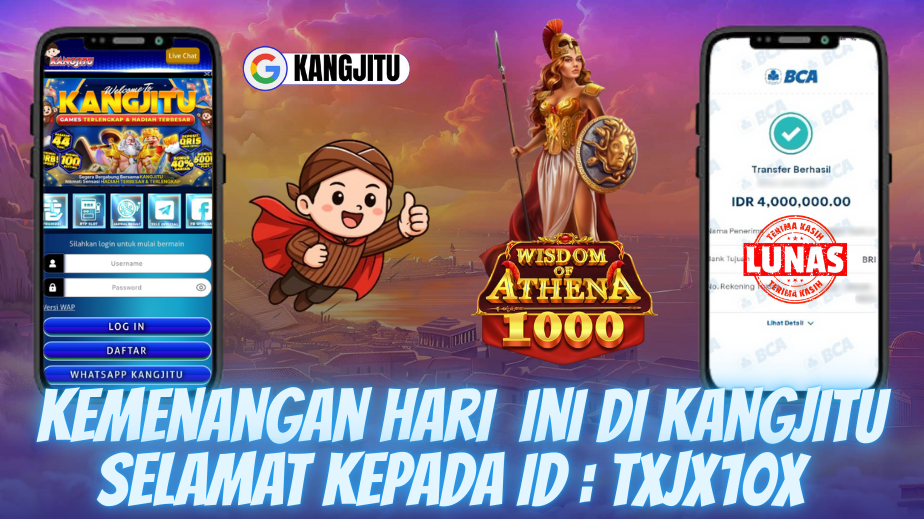 KEMENANGAN HARI INI DI WISDOM OF ATHENA TEMBUS 4 JUTA BOSKU