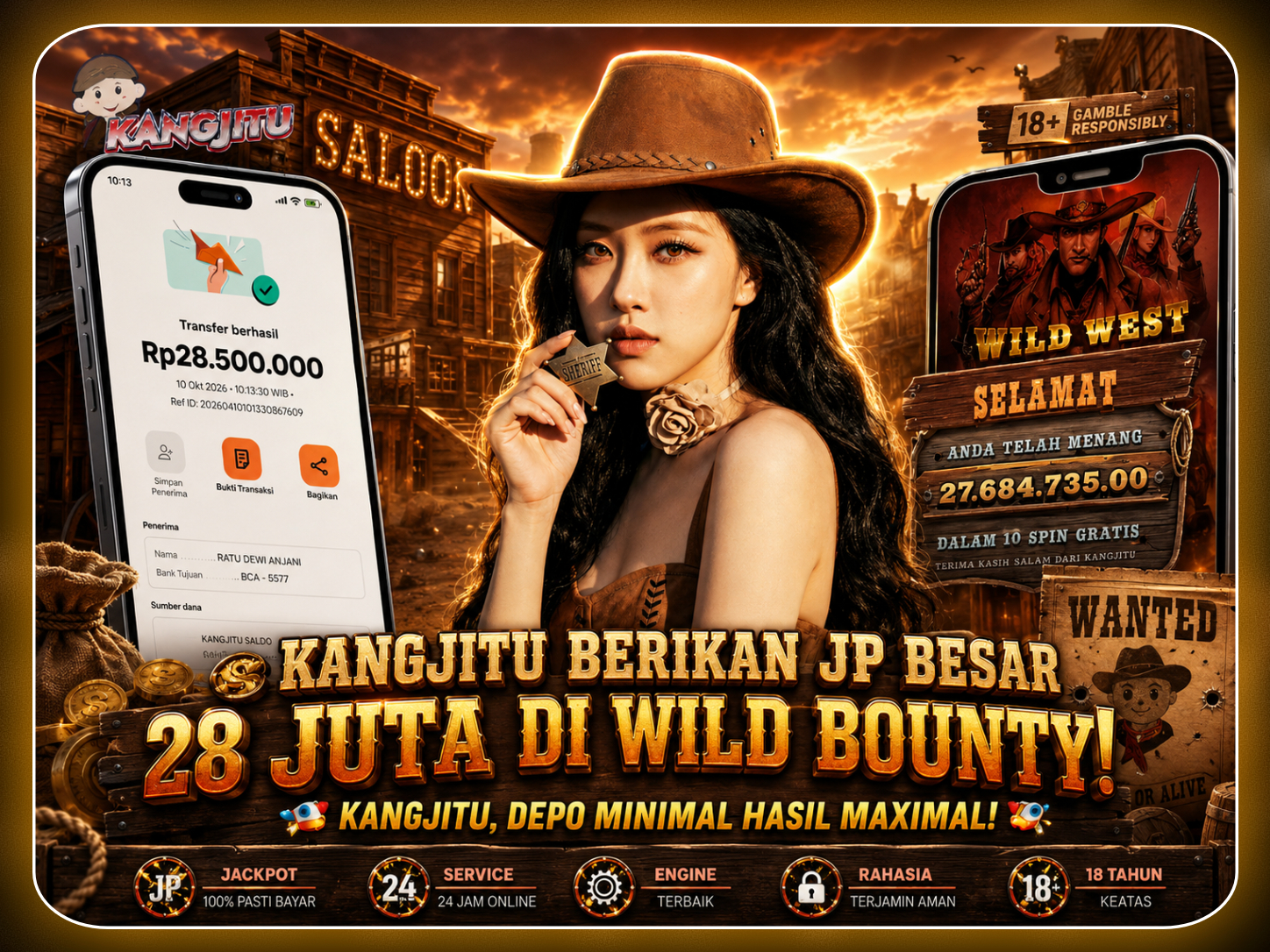WILD BOUNTY KASIH JP LUAR BIASA, TOPI PECAH SELAYAR!