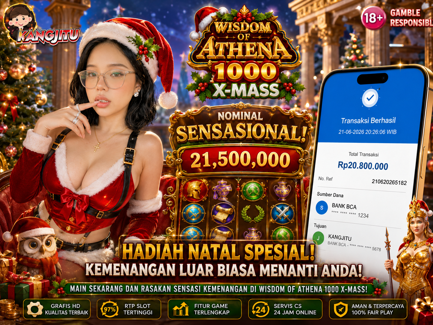 Wisdom Of Athena 1000 Xmass MEMBERI JP 21.5 JUTA CUMA DI KANGJITU AJA YANG BISA GINI!