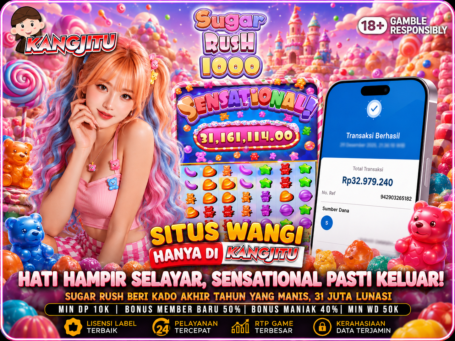 MELEDAK SEKALI Sugar Rush KASIH JP LUAR BIASA