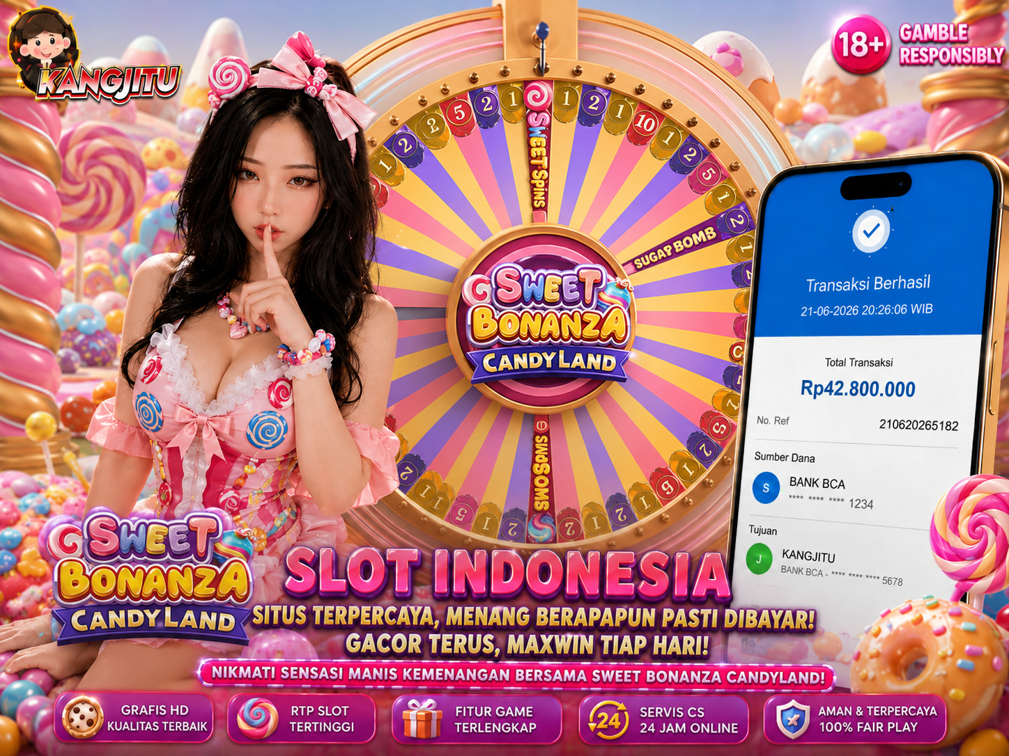 JACKPOT HARI INI 🔥 SIAPIN HOKI DI SWEET BONANZA CANDY LAND SENSASI JACKPOT DI KANGJITU!!!!!!