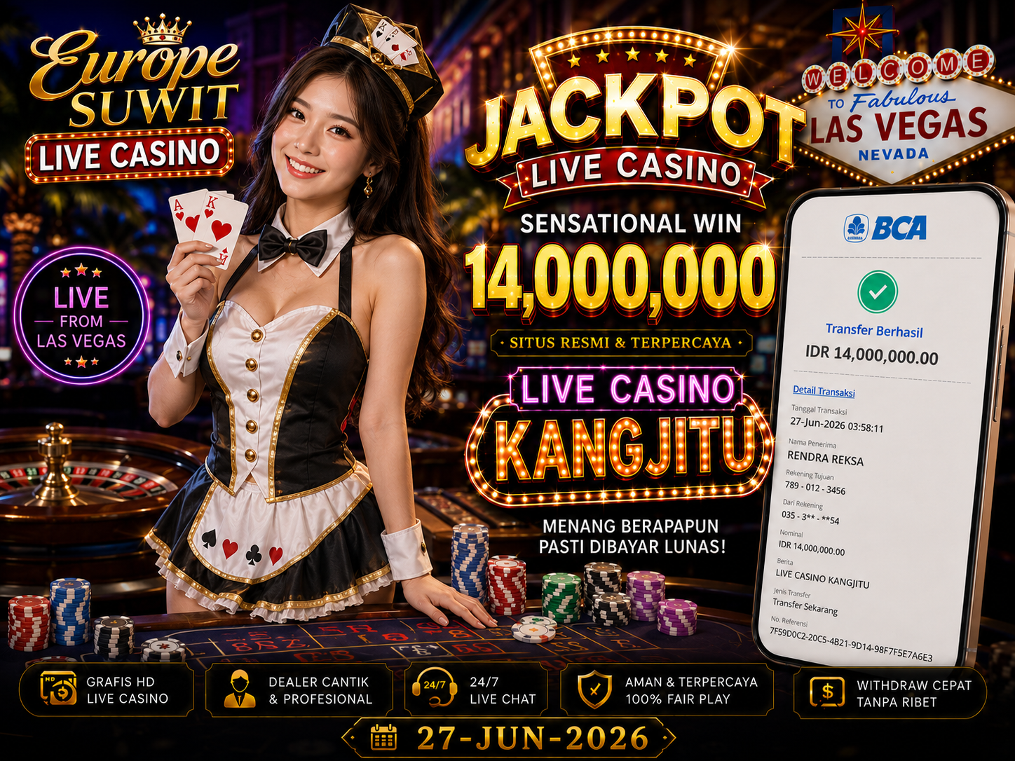 Europe Suwit LIVE CASINO JACKPOT 14JUTA!!! KANGJITU KESERUAN BERMAIN TANPA BATAS SETIAP HARI!!🚀