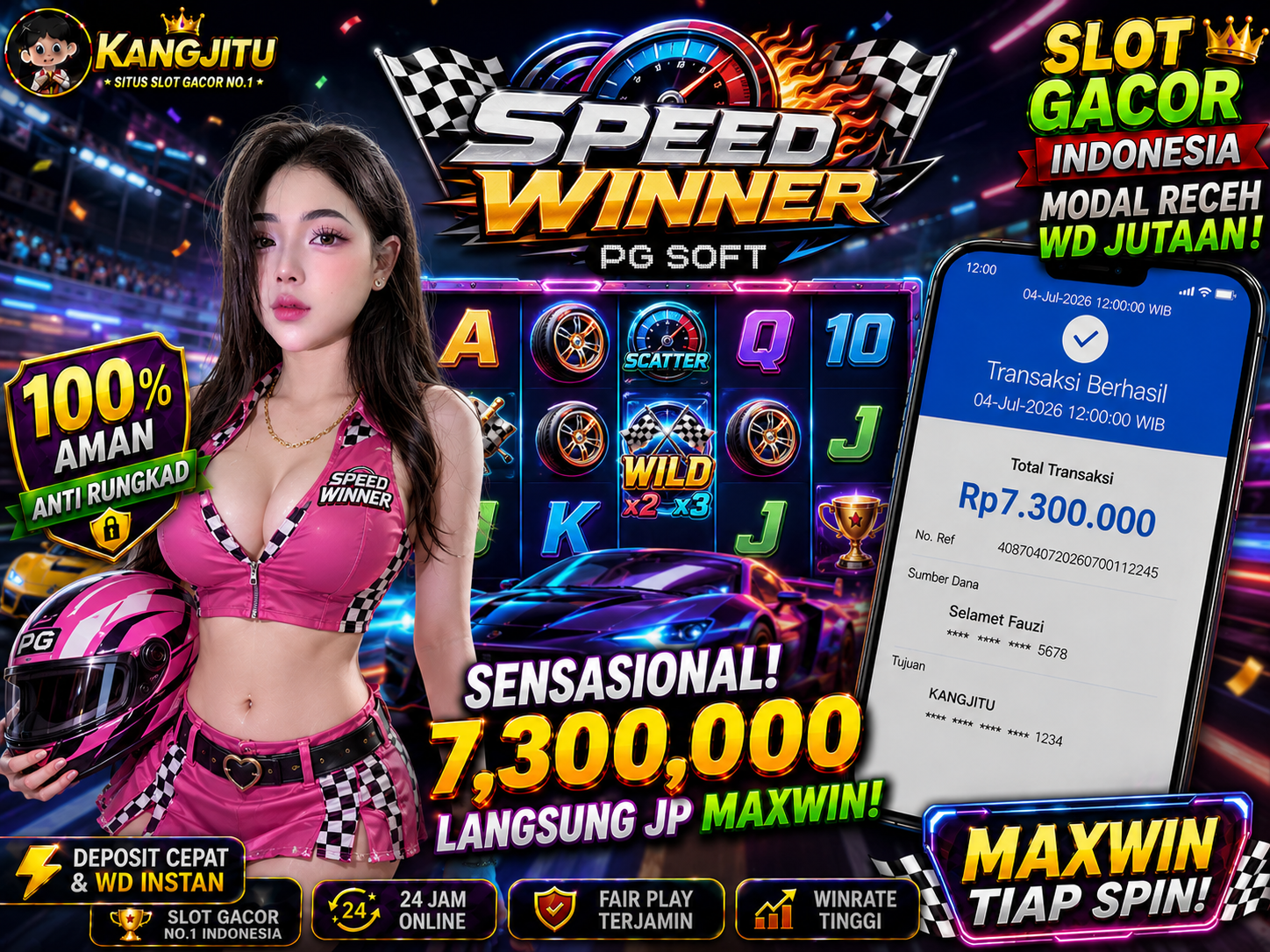 SPEED WINNERR PG SOFT!!!JACKPOT BANJIR WILDD JACKPOT 7,3JUTA WITHDRAW 7.3JUTA KANGJITU KESERUAN BERMAIN TANPA BATAS SETIAP HARI!!🚀