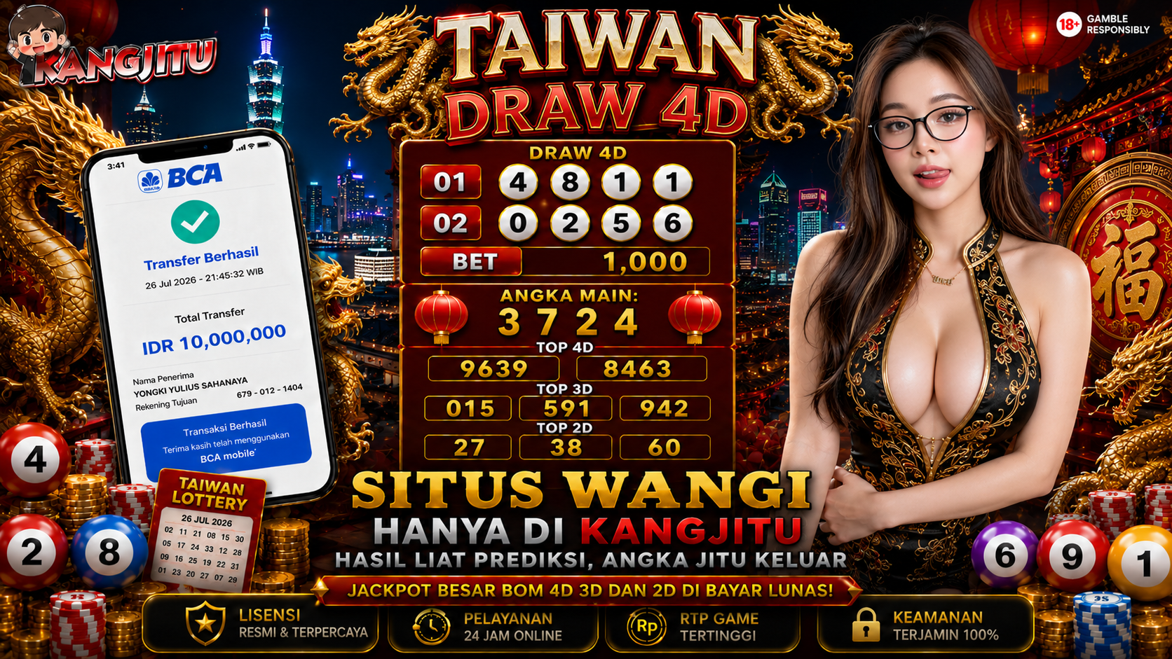 TAIWAN 4D JACKPOT BOOM PECAH HASIL PREDIKSI DARI KANGJITU!!!🚀