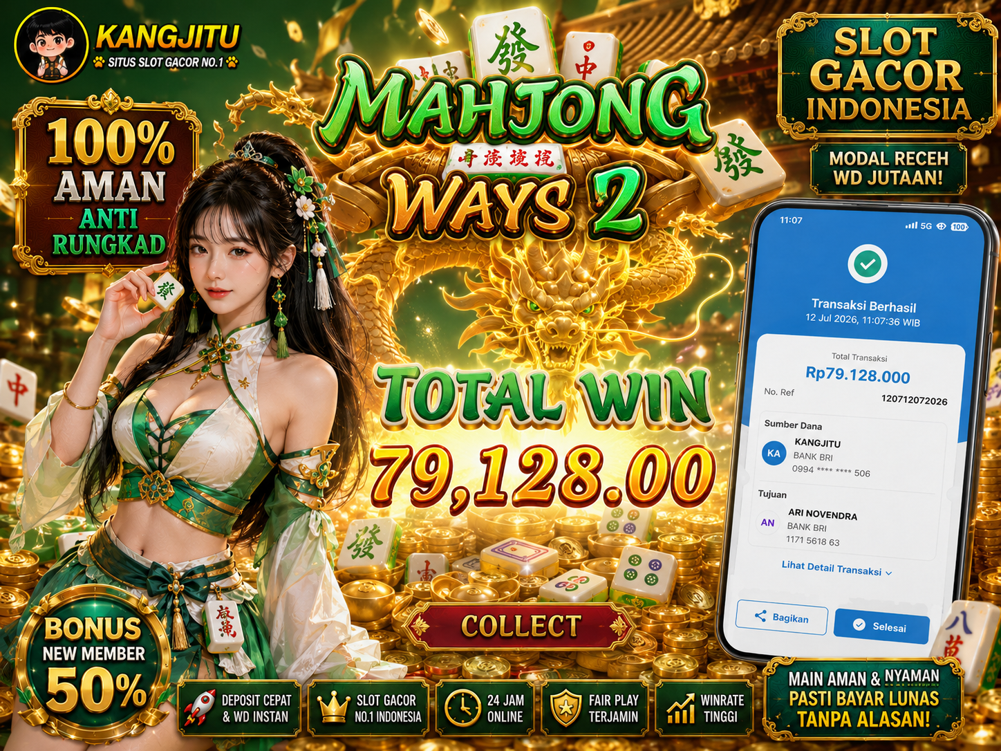 Mahjong Ways 2 PG SOFT !!!JACKPOT BANJIR WILDD JACKPOT KANGJITU KESERUAN BERMAIN TANPA BATAS SETIAP HARI!!🚀