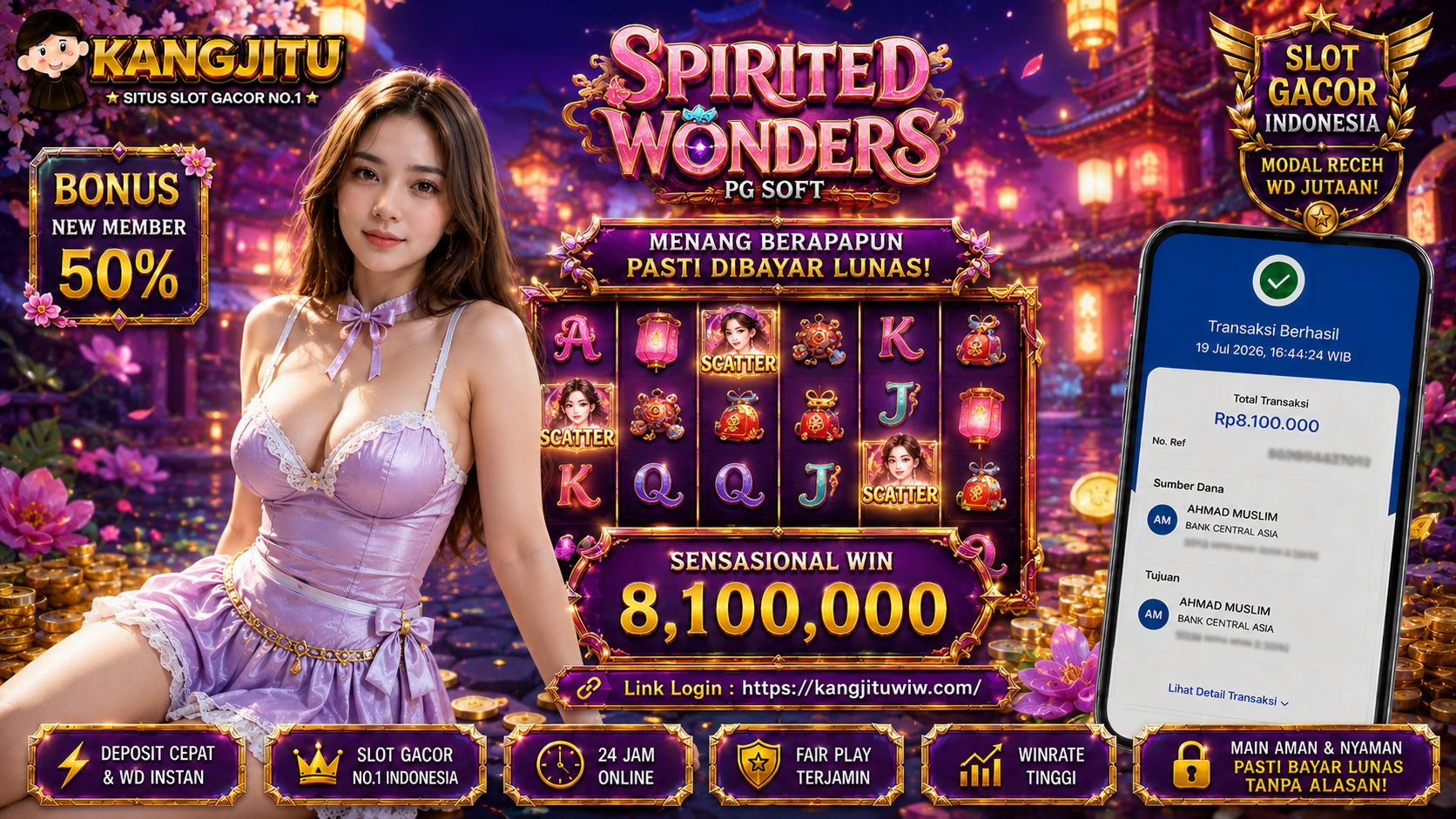 Spirited Wonders PG SOFT !!!JACKPOT BANJIR WILDD JACKPOT KANGJITU KESERUAN BERMAIN TANPA BATAS SETIAP HARI!!🚀