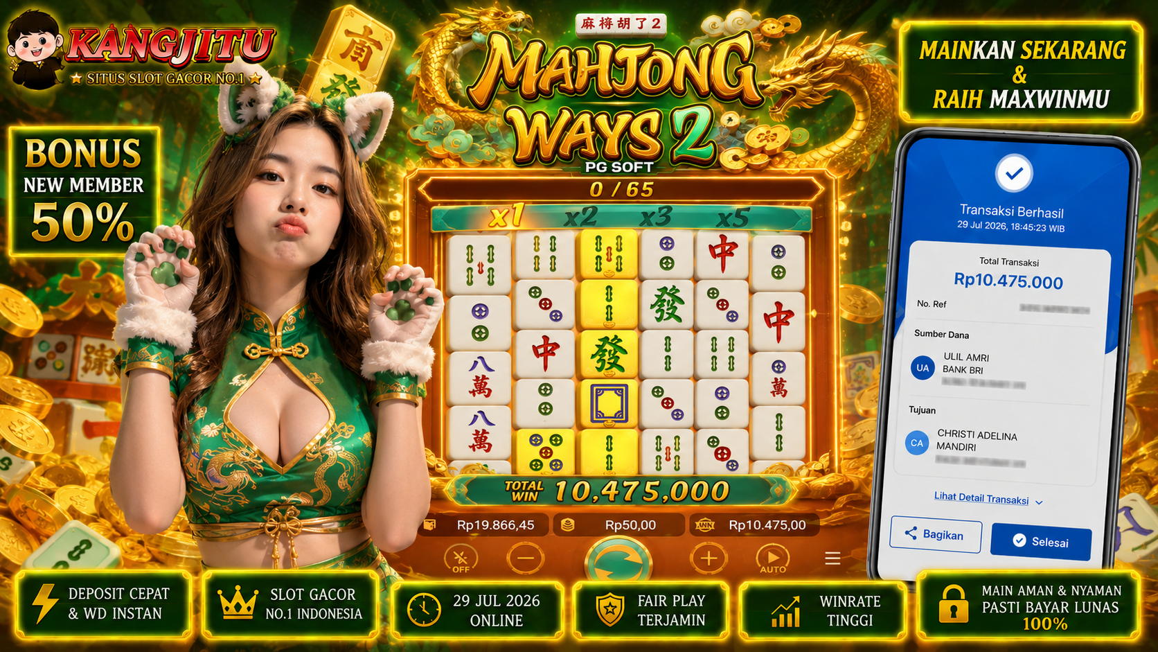 Mahjong Ways 2 PG SOFT !!!JACKPOT BANJIR WILDD JACKPOT KANGJITU KESERUAN BERMAIN TANPA BATAS SETIAP HARI!!🚀
