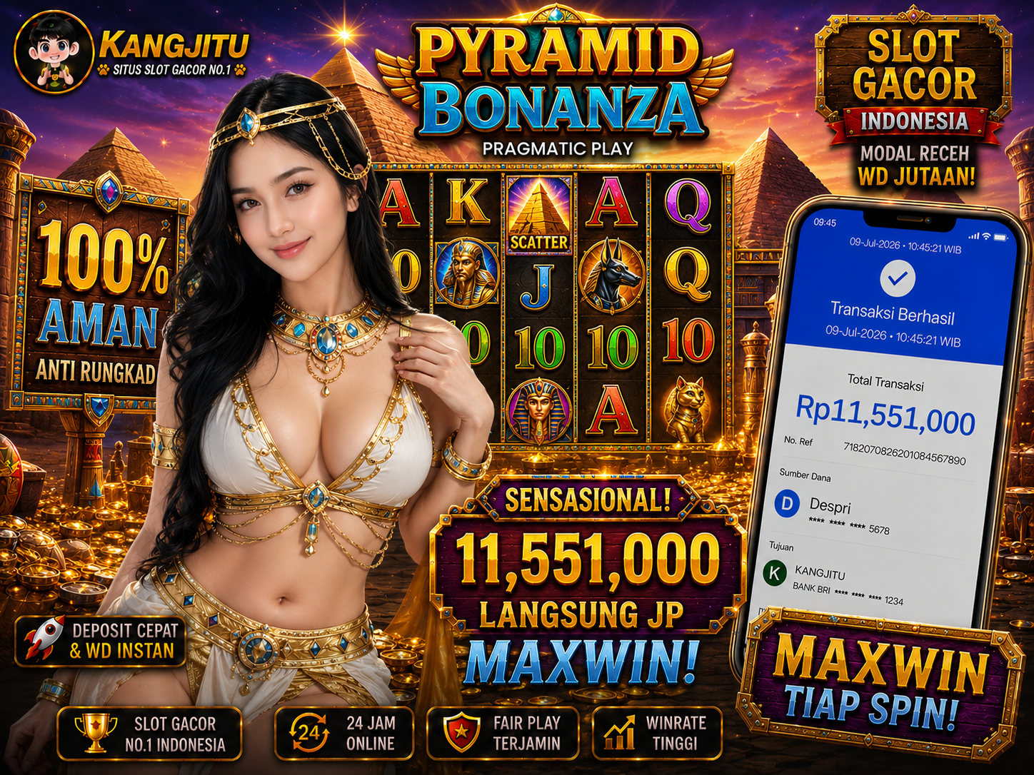 Pyramid Bonanza PRAGMATIC PLAY!!!!! JACKPOT DIBAYAR LUNAS!!! KANGJITU KESERUAN BERMAIN TANPA BATAS SETIAP HARI!!🚀
