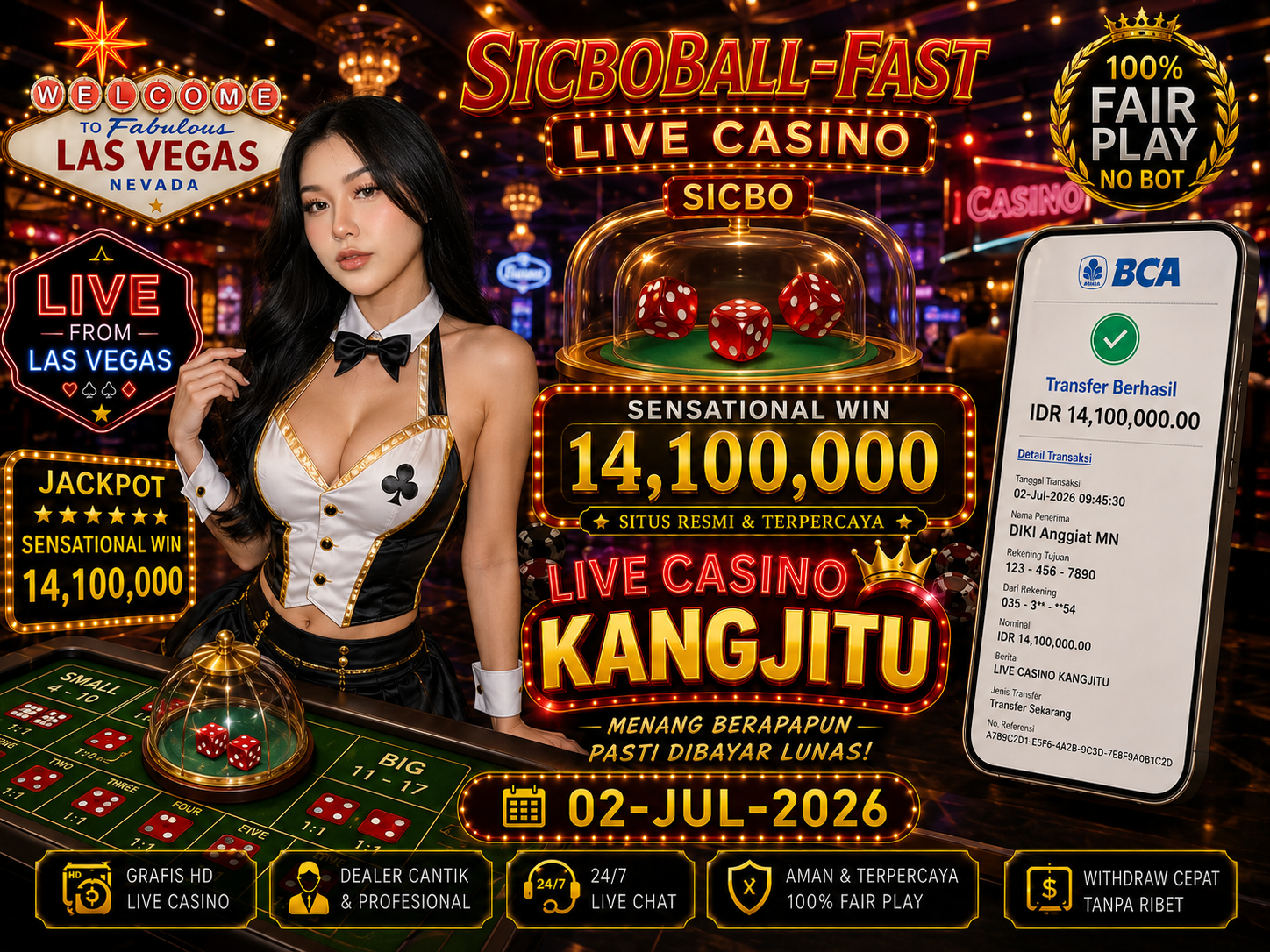 SicboBall-Fast LIVE CASINO JACKPOT 14JUTA !!! KANGJITU KESERUAN BERMAIN TANPA BATAS SETIAP HARI!!🚀