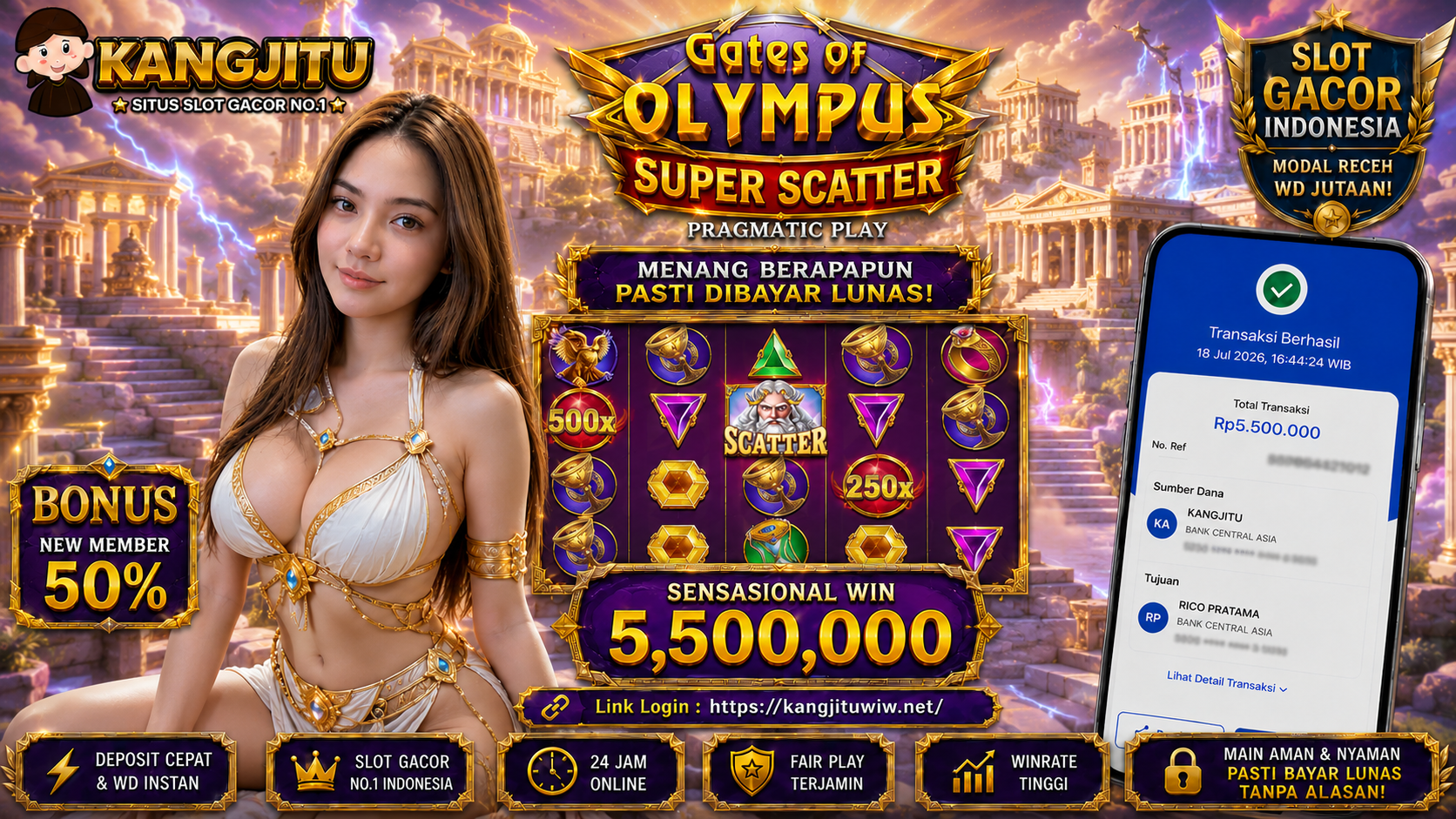 Gates Of Olympus Super Scatter PRAGMATIC PLAY!!!!! JACKPOT DIBAYAR LUNAS!!! KANGJITU KESERUAN BERMAIN TANPA BATAS SETIAP HARI!!