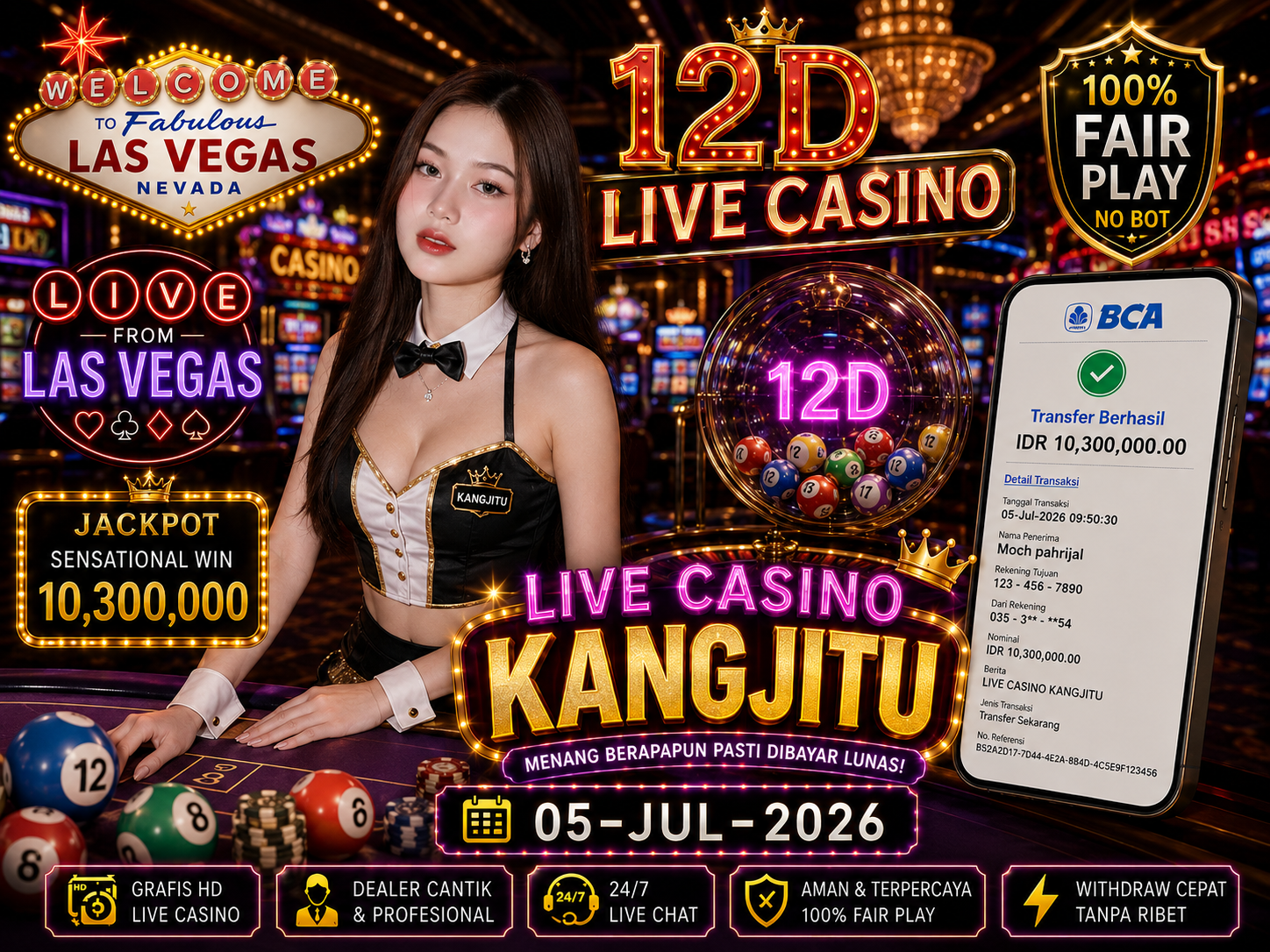 12D LIVE CASINO JACKPOT 10,300JUTA !!! KANGJITU KESERUAN BERMAIN TANPA BATAS SETIAP HARI!!🚀