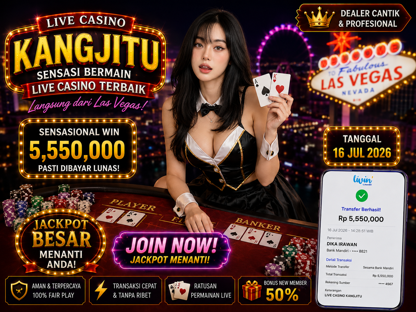 LIVE CASINO JACKPOT !!! KANGJITU KESERUAN BERMAIN TANPA BATAS SETIAP HARI!!🚀