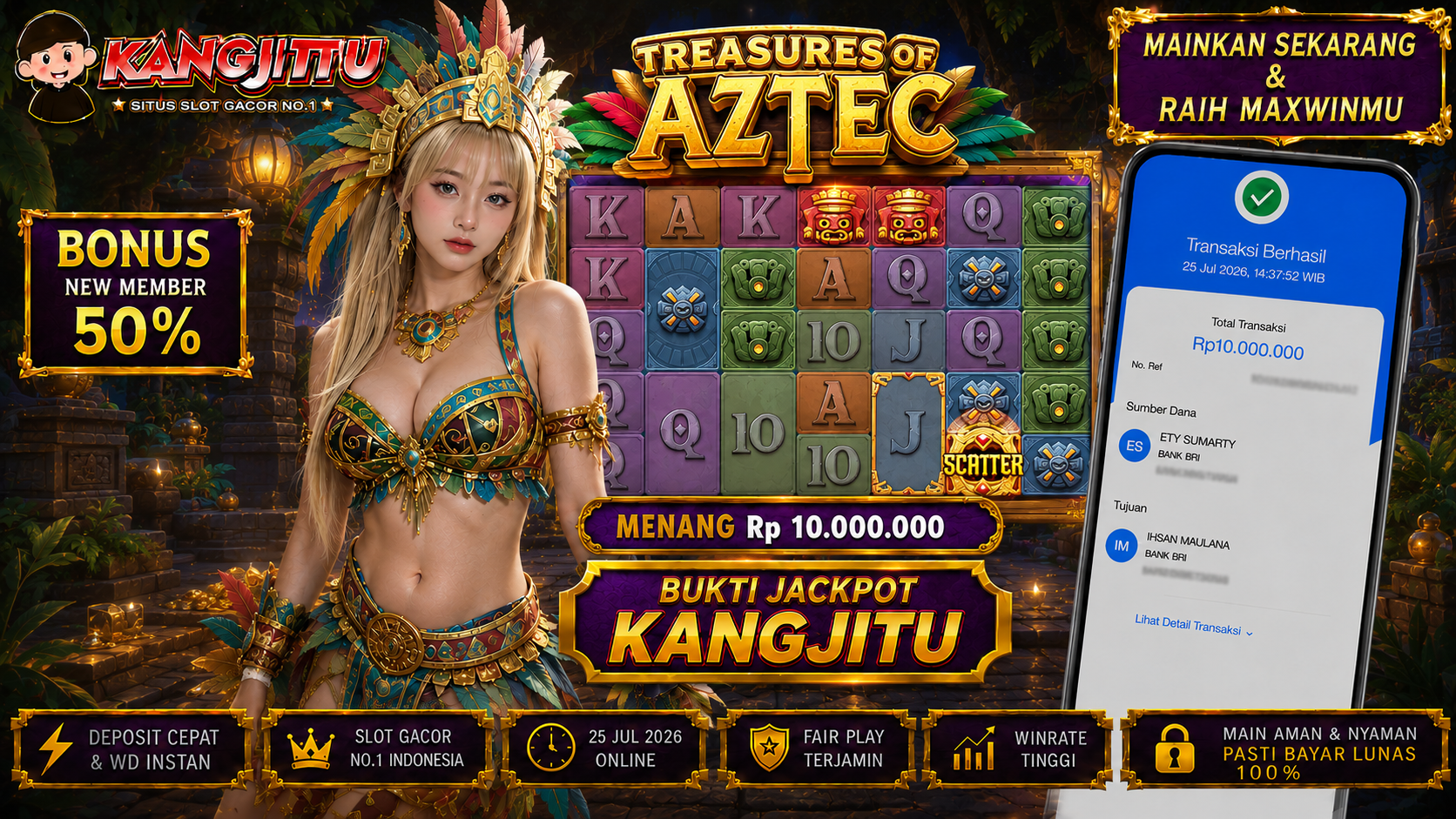 Treasures of Aztec PG SOFT !!!JACKPOT BANJIR WILDD JACKPOT KANGJITU KESERUAN BERMAIN TANPA BATAS SETIAP HARI!!🚀