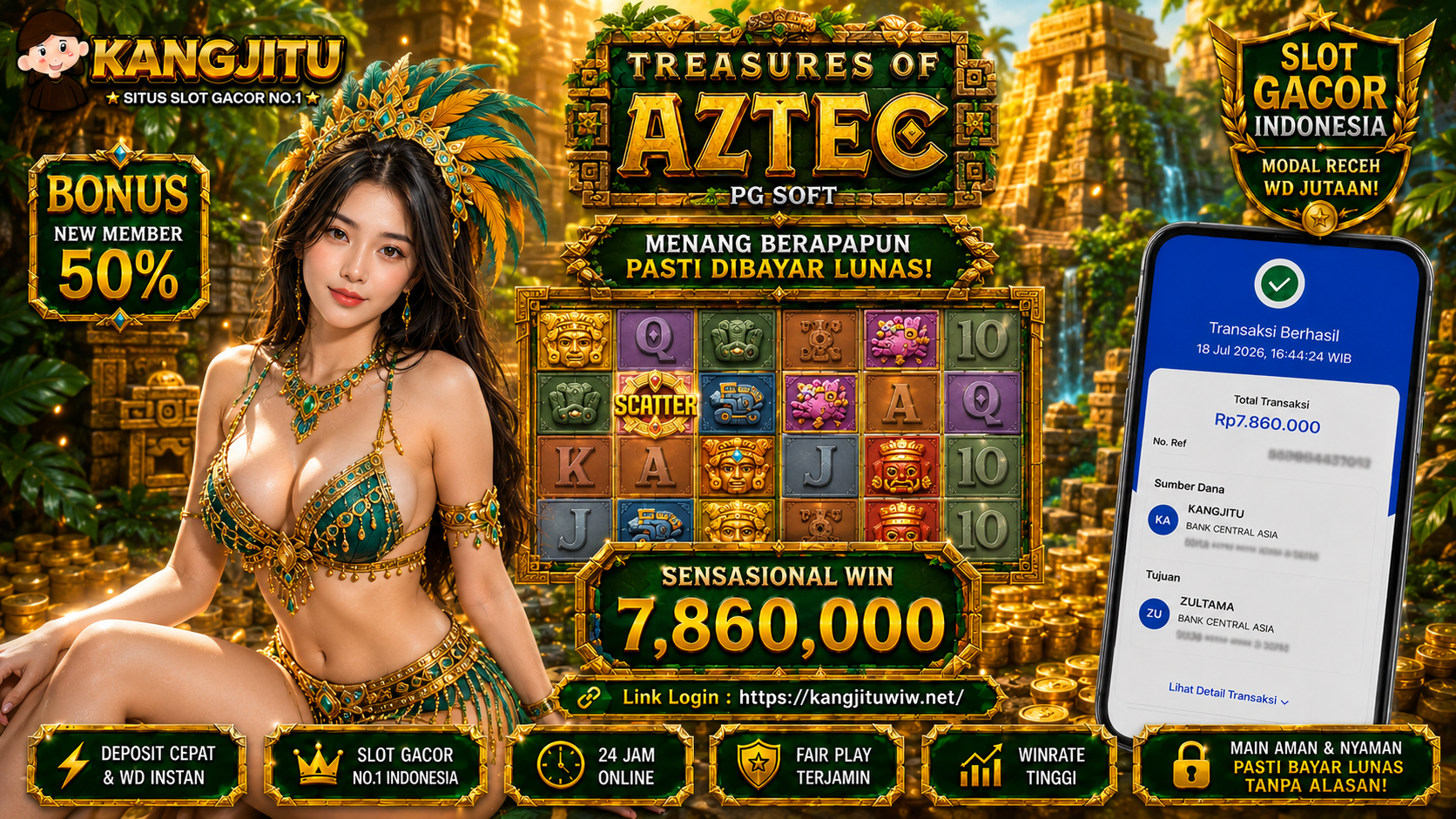 Treasures of Aztec PG SOFT !!!JACKPOT BANJIR WILDD JACKPOT KANGJITU KESERUAN BERMAIN TANPA BATAS SETIAP HARI!!🚀