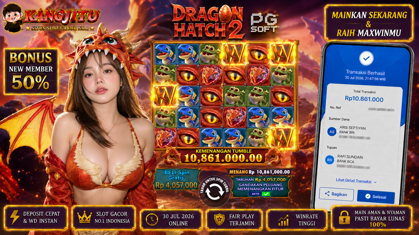 Dragon Hatch 2 SOFT !!!JACKPOT BANJIR WILDD JACKPOT KANGJITU KESERUAN BERMAIN TANPA BATAS SETIAP HARI!!🚀