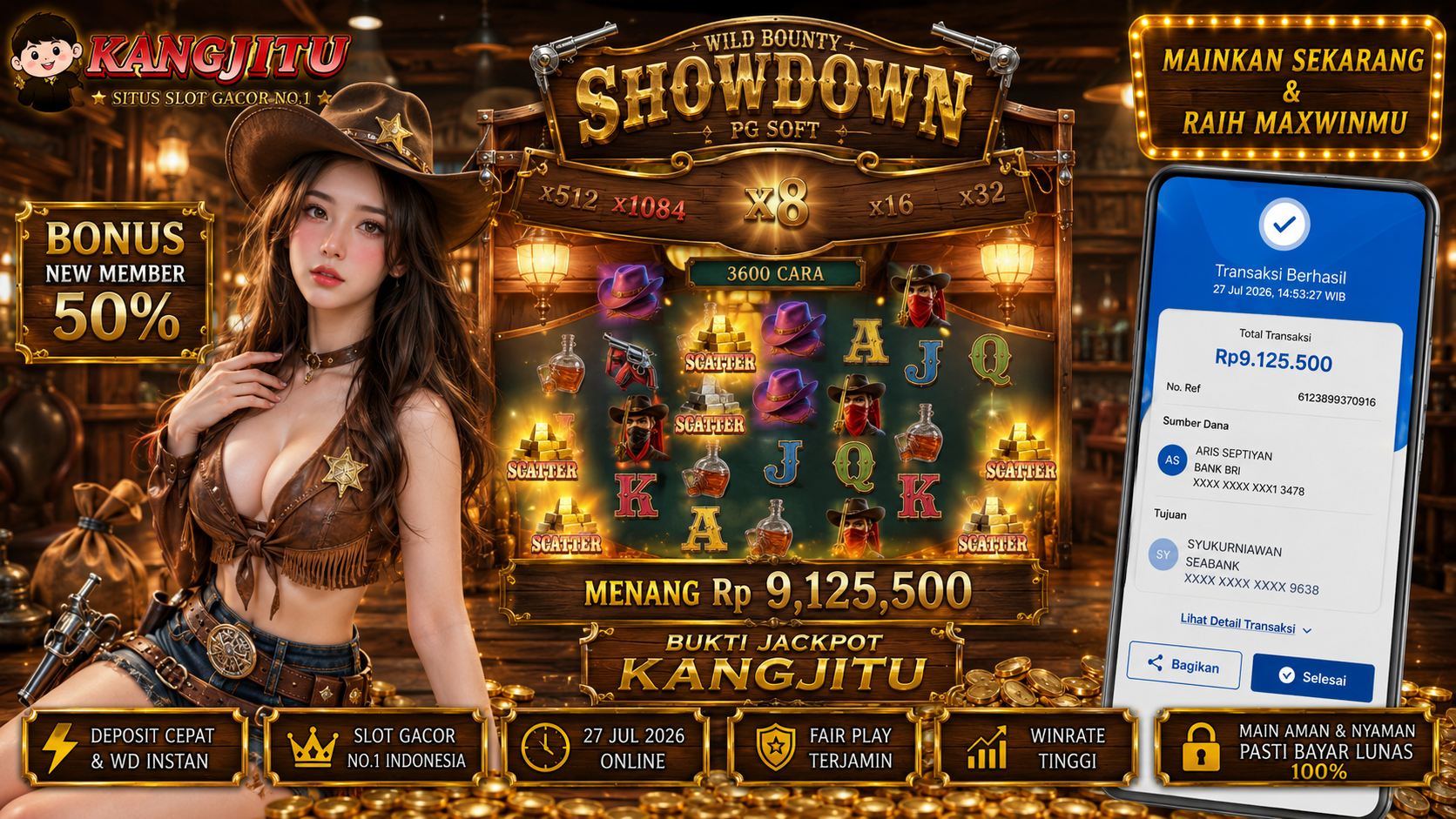 Wild Bounty Showdown PG SOFT !!!JACKPOT BANJIR WILDD JACKPOT KANGJITU KESERUAN BERMAIN TANPA BATAS SETIAP HARI!!🚀