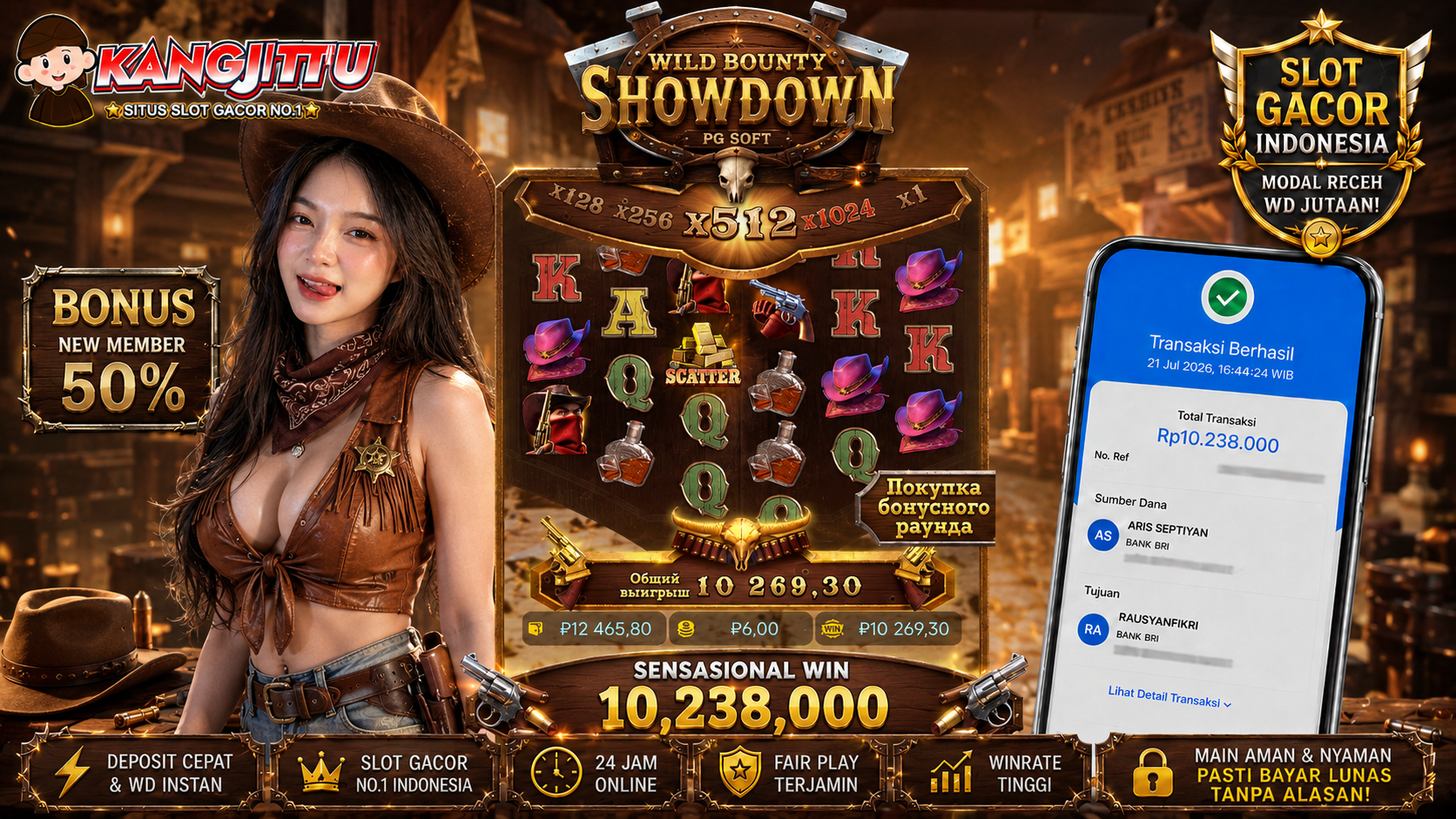 Wild Bounty Showdown PG SOFT !!!JACKPOT BANJIR WILDD JACKPOT KANGJITU KESERUAN BERMAIN TANPA BATAS SETIAP HARI!!🚀