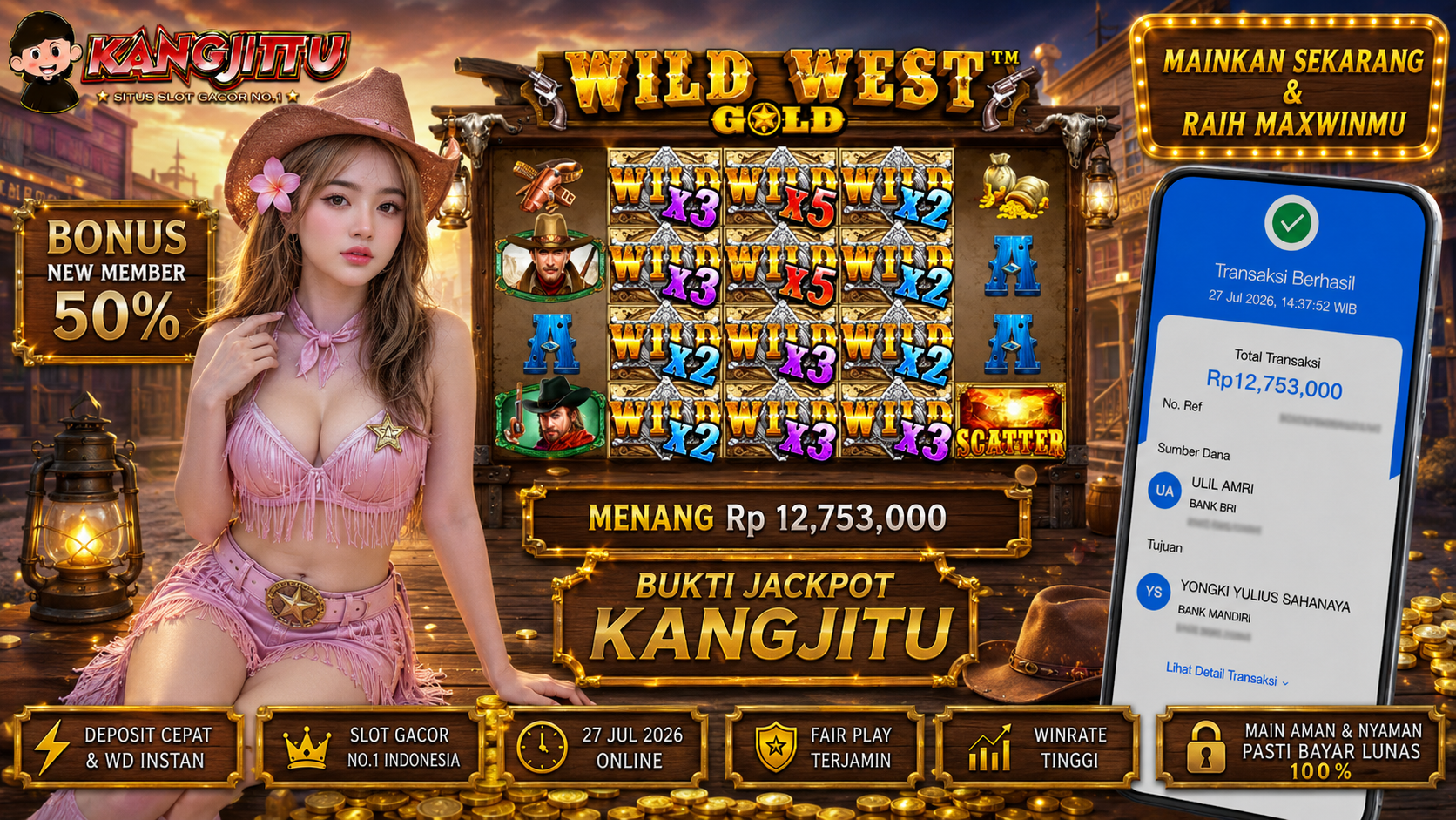 Wild West Gold PRAGMATIC PLAY!!!!! JACKPOT DIBAYAR LUNAS!!! KANGJITU KESERUAN BERMAIN TANPA BATAS SETIAP HARI!!🚀