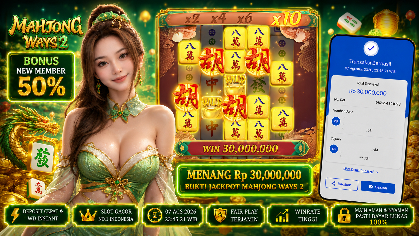 Mahjong Ways 2 PGSoft !!!JACKPOT BANJIR WILDD JACKPOT KANGJITU KESERUAN BERMAIN TANPA BATAS SETIAP HARI!!🚀