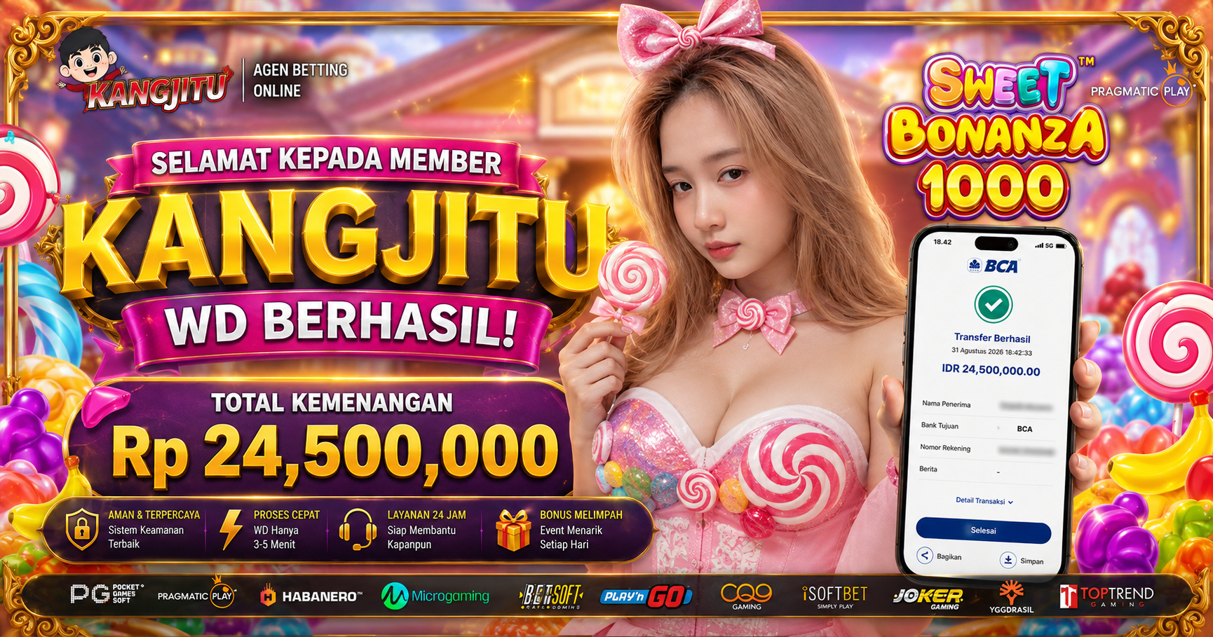 🍭 CANDY JACKPOT! WD BERHASIL Rp24,5 JUTA!!!!WD SUKSES! SWEET BONANZA 1000 BIKIN SENYUM