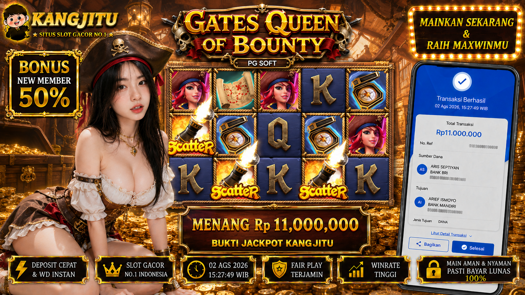 Queen of Bounty PGSoft !!!JACKPOT BANJIR WILDD JACKPOT KANGJITU KESERUAN BERMAIN TANPA BATAS SETIAP HARI!!🚀