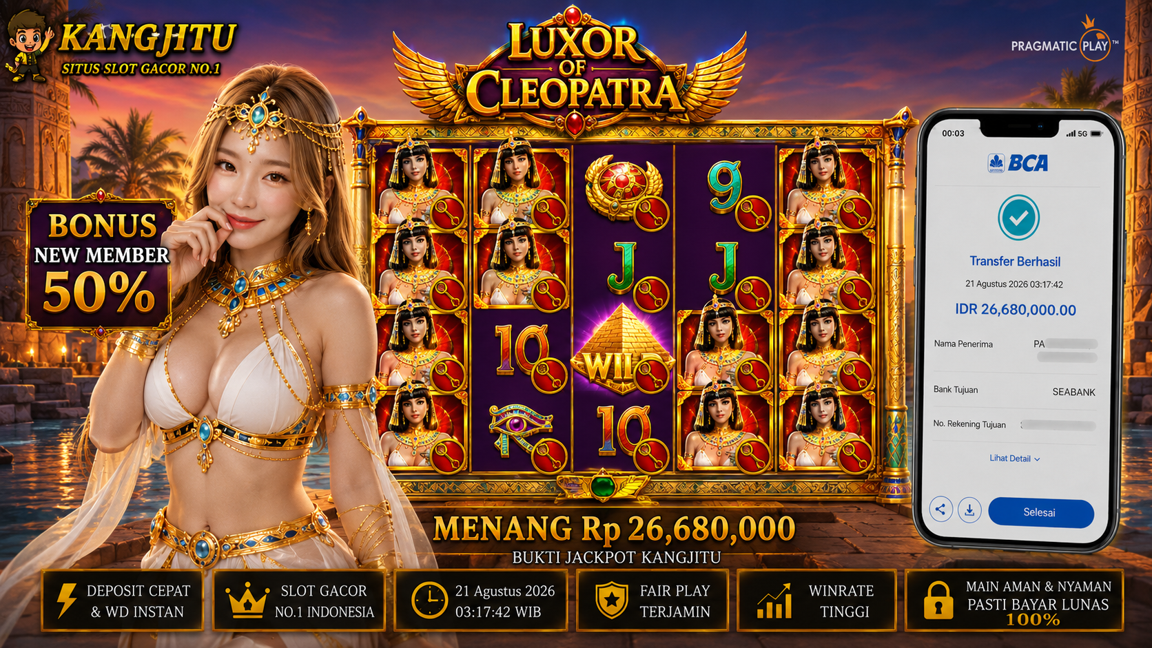 JACKPOT BESAR KANGJITU KESERUAN BERMAIN TANPA BATAS SETIAP HARI!!🚀