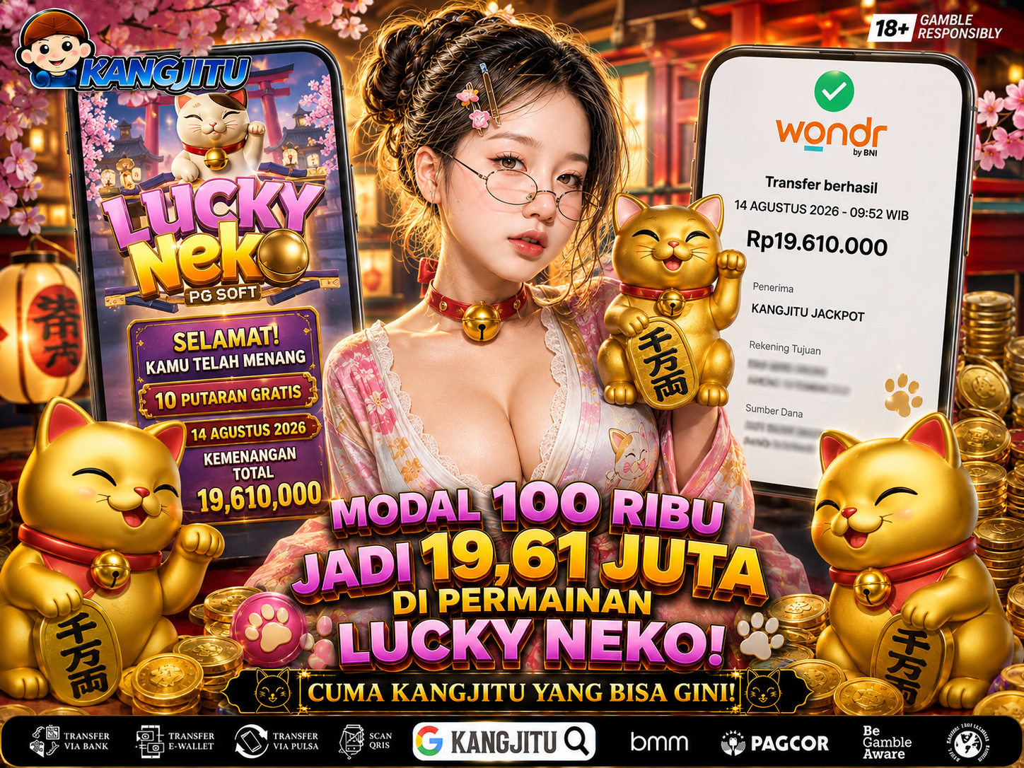 LUCKY NEKOOOO JEPEEEE GEDEEEE