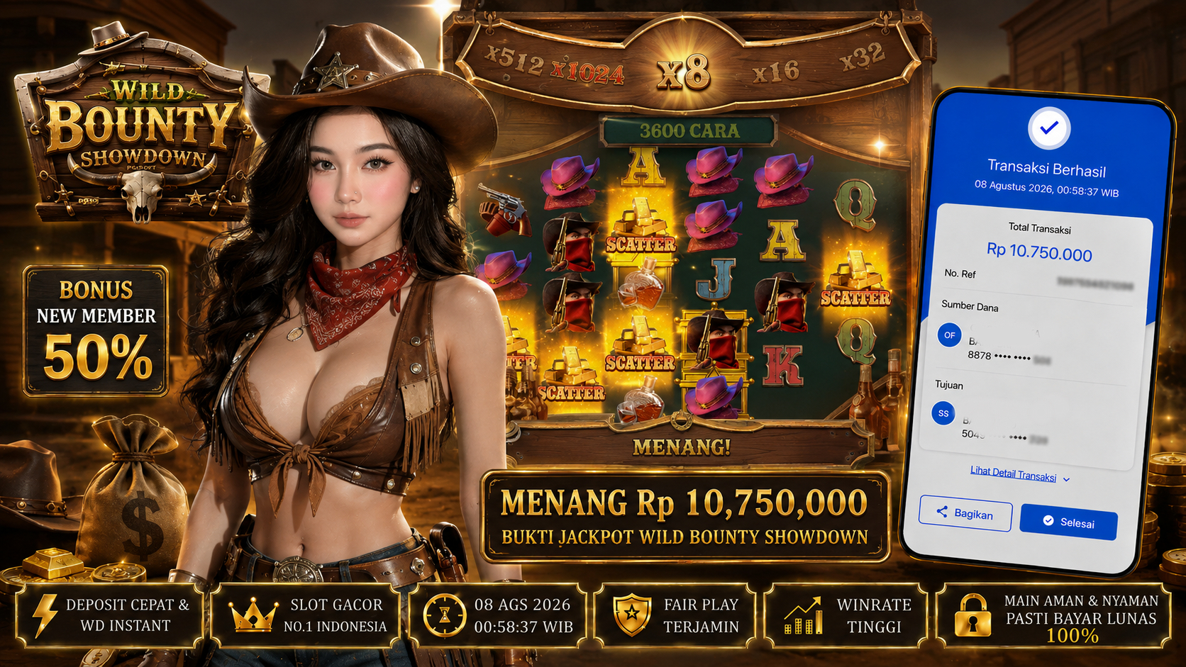 Wild Bounty Showdown PGSoft !!!JACKPOT BANJIR WILDD JACKPOT KANGJITU KESERUAN BERMAIN TANPA BATAS SETIAP HARI!!🚀