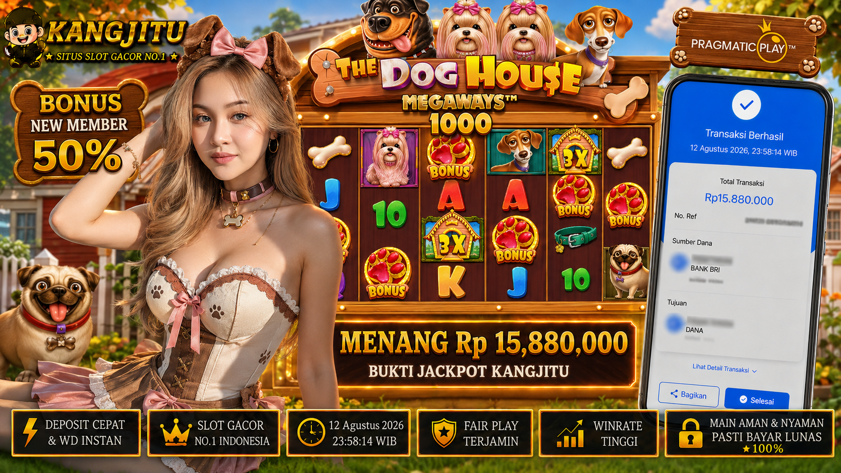 The Dog House Megaways 1000 PRAGMATIC PLAY BANJIRRRRR SCATERRRRRR JACKPOT JACKPOTTT