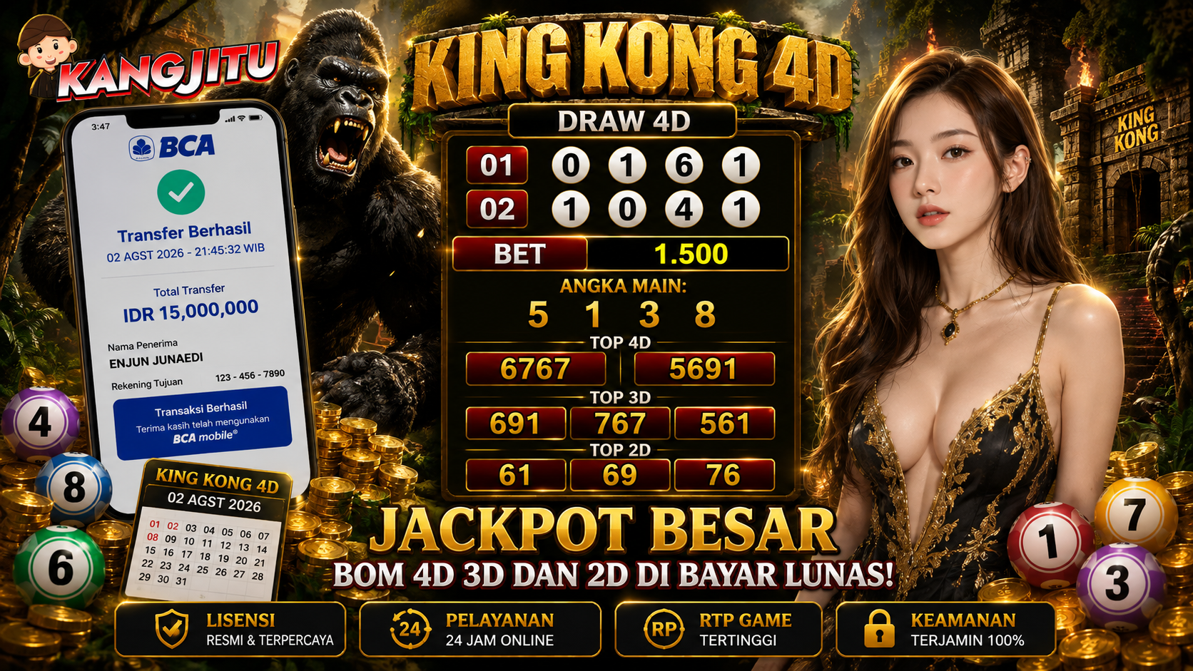 King Kong 4D  JACKPOT BOOM PECAH HASIL PREDIKSI DARI KANGJITU!!!🚀