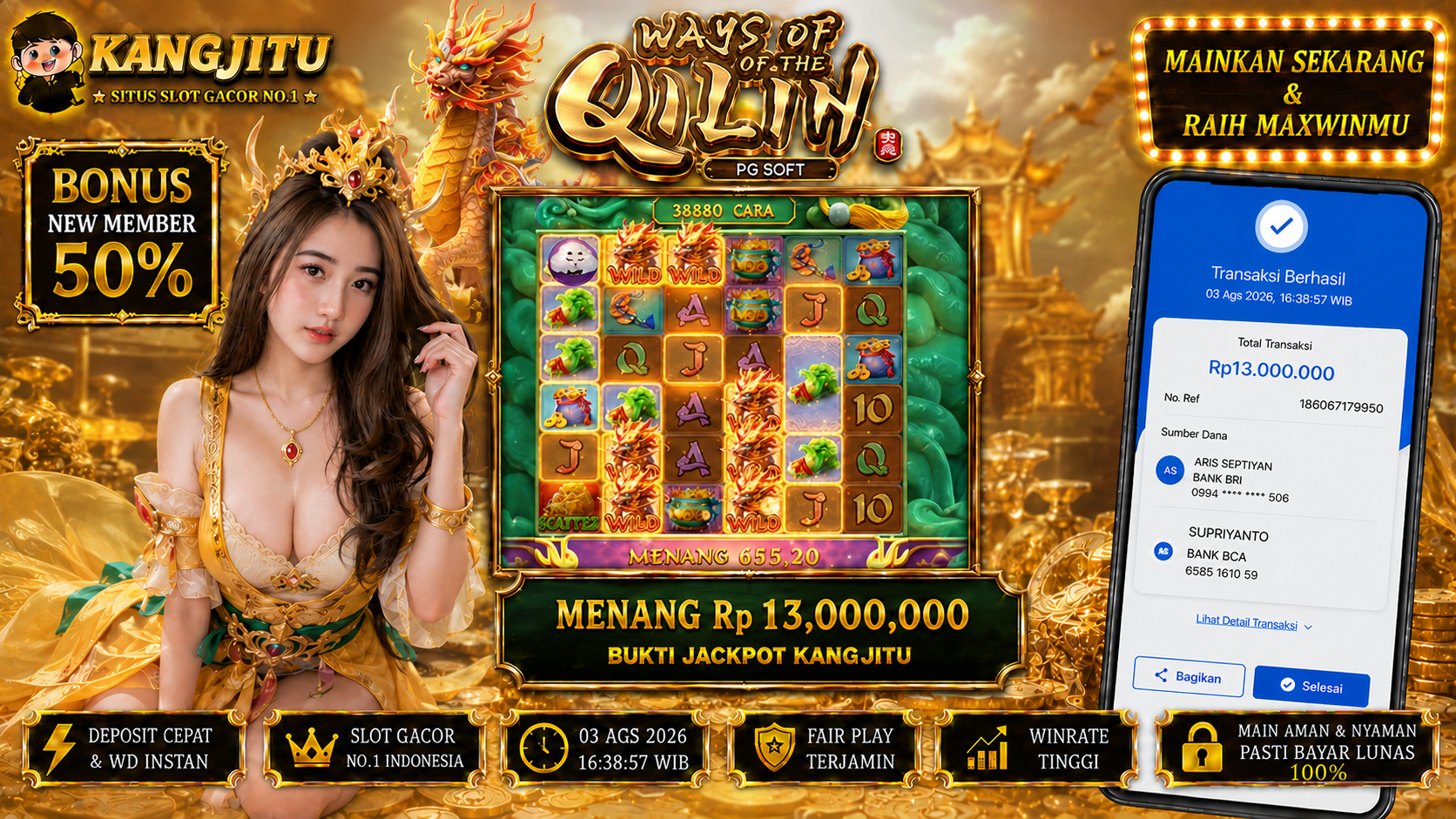 Ways of the Qilin PGSoft !!!JACKPOT BANJIR WILDD JACKPOT KANGJITU KESERUAN BERMAIN TANPA BATAS SETIAP HARI!!🚀