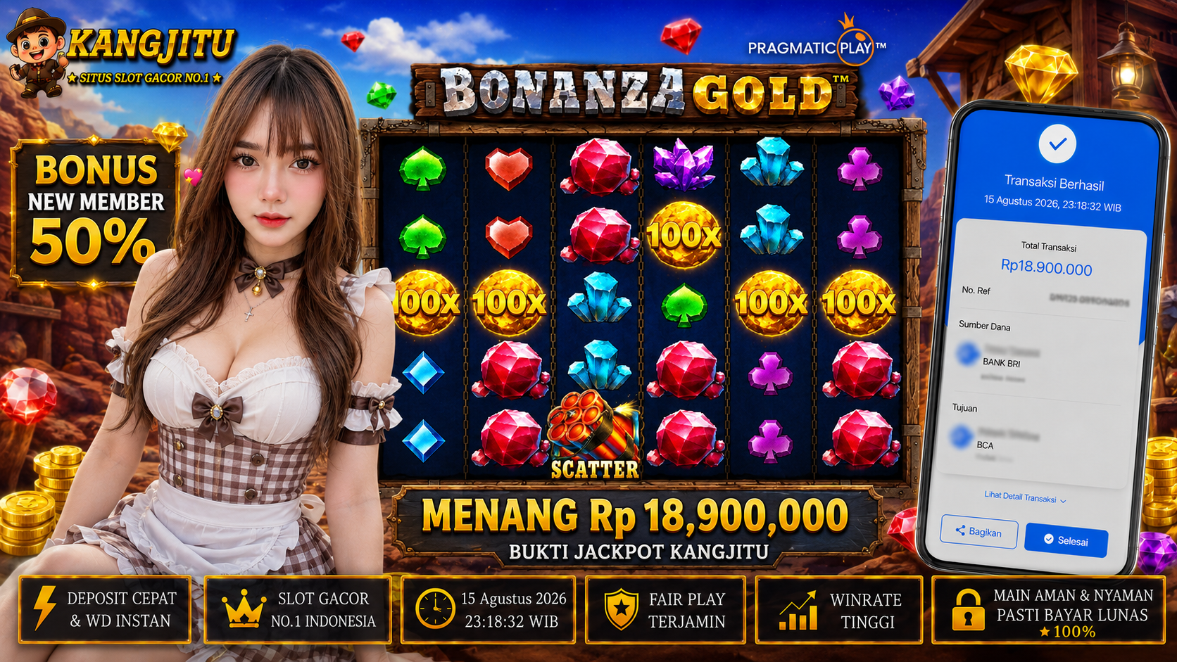 BBOOOOOOOMMMMM PERKALIAN 100 BERKALI KALI DI GAME Bonanza Gold