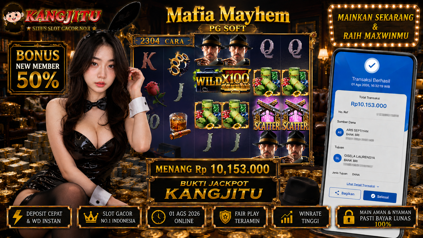 Mafia Mayhem PGSoft !!!JACKPOT BANJIR WILDD JACKPOT KANGJITU KESERUAN BERMAIN TANPA BATAS SETIAP HARI!!🚀