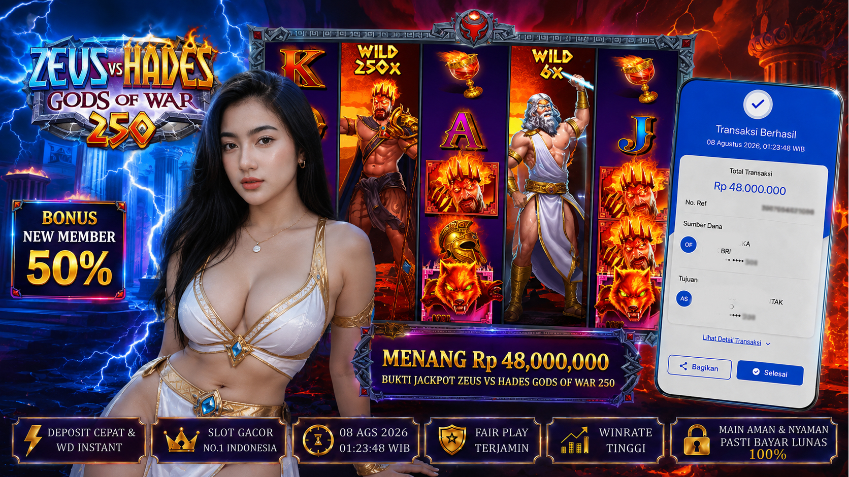 Zeus Vs Hades - Gods Of War 250 PRAGMATIC PLAY!!!!! JACKPOT DIBAYAR LUNAS!!! KANGJITU KESERUAN BERMAIN TANPA BATAS SETIAP HARI!!🚀