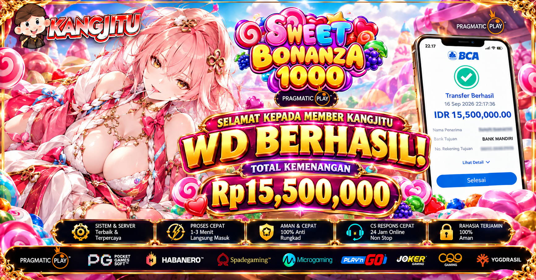 Sweet Bonanza 1000 ⚡ JACKPOT— WD BERHASIL!! Bukti Kemenangan Member KANGJITU