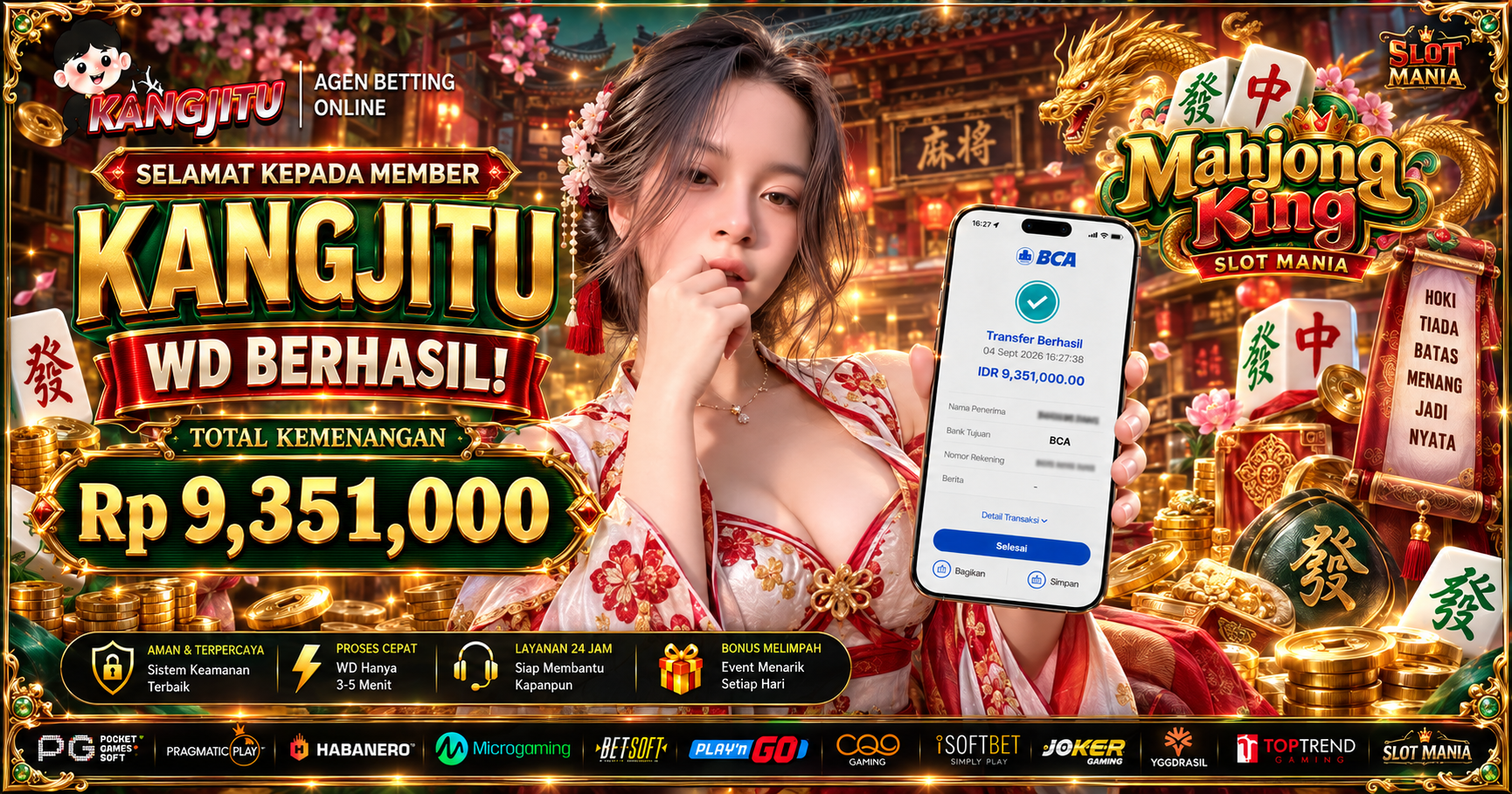 👑 MAHJONG KING, KEMENANGAN MAKIN BERGENGSI! 👑💰 WD BERHASIL Rp9.351.000! 💰