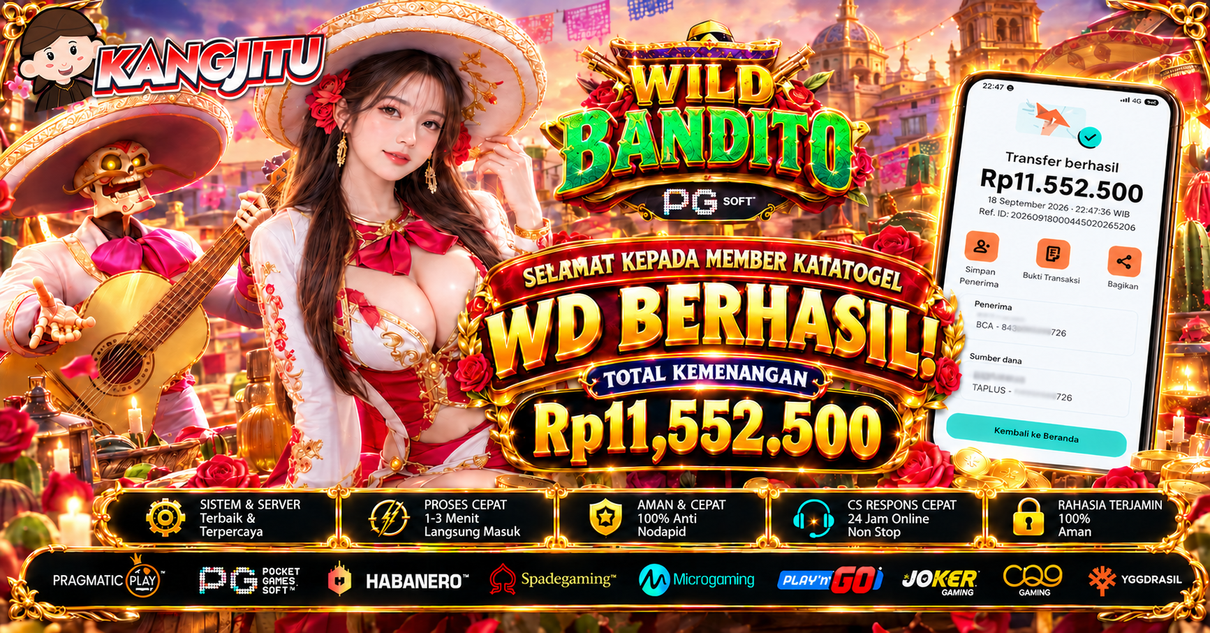 Bukti Kemenangan Fantastis Rp11.552.500!!! Jackpot Wild Bandito!!!