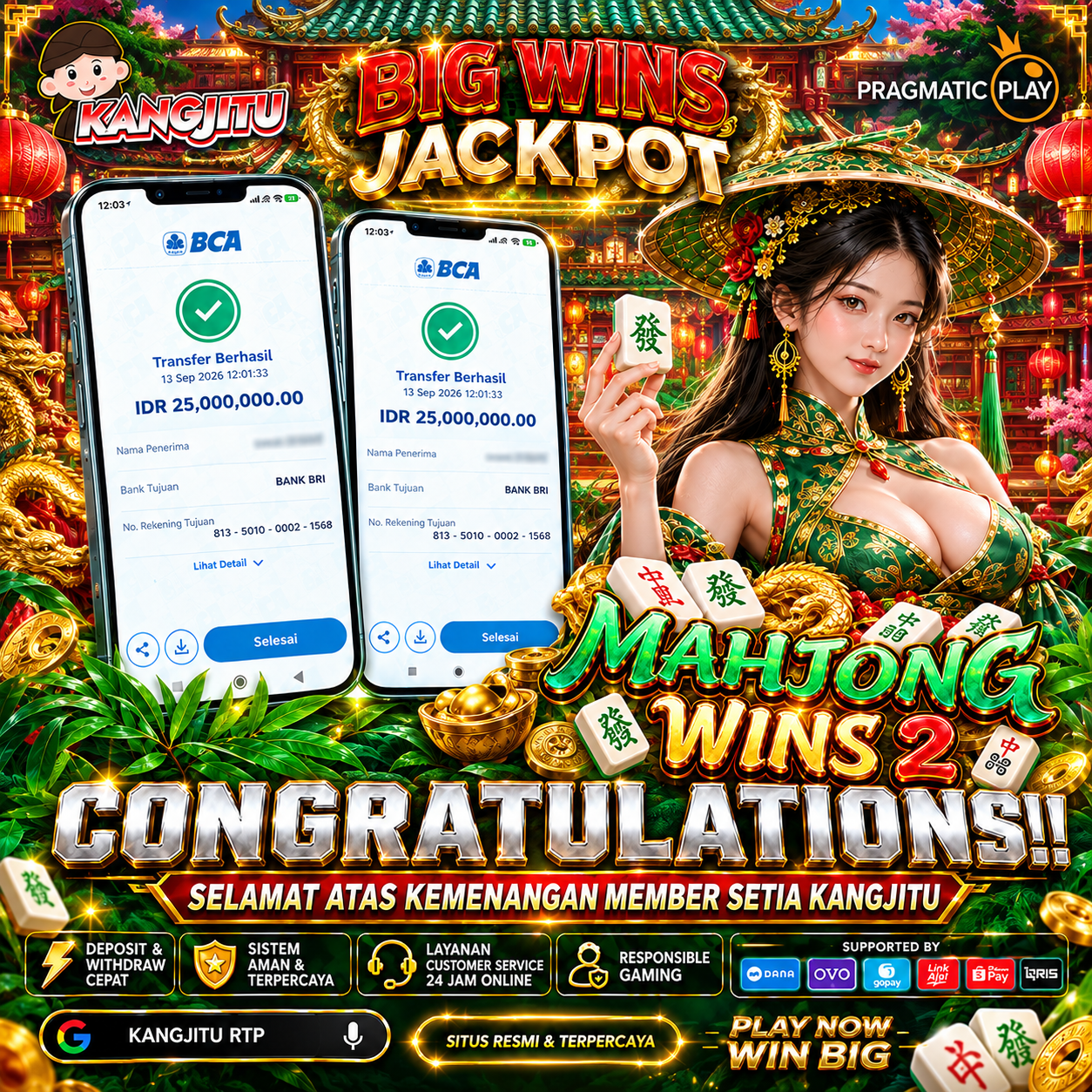 🔥 BIG WIN MAHJONG WAYS 2 — JACKPOT BESAR, REZEKI MELIMPAH! 50JUT4!!!