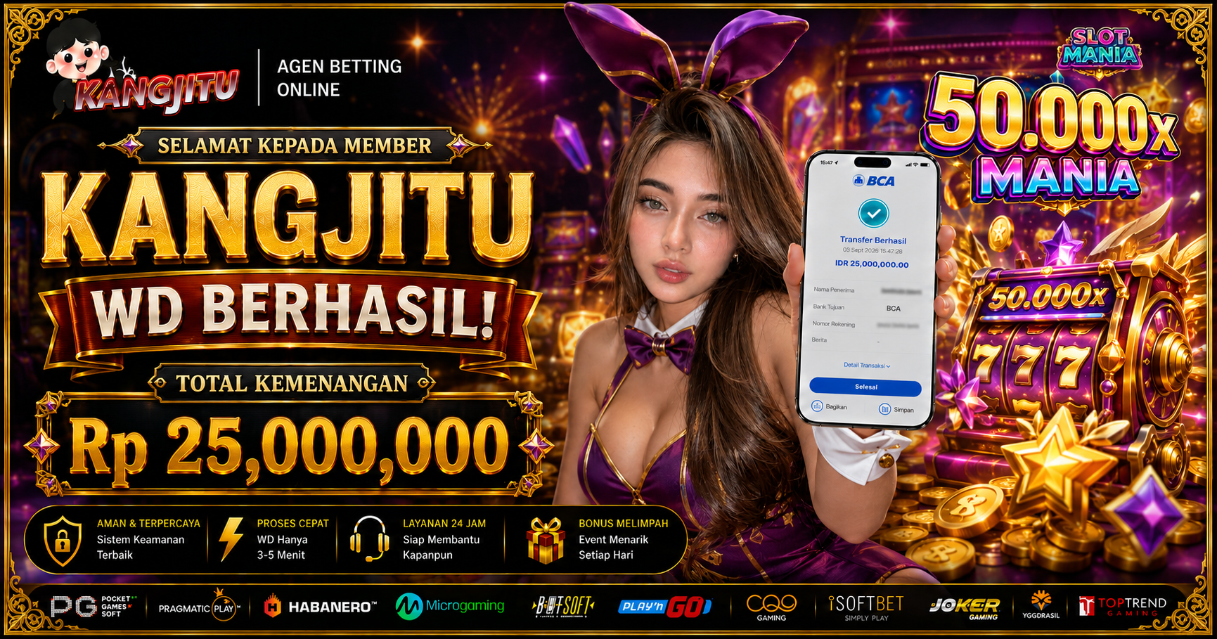 🔥 50.000x MANIA! WD BERHASIL Rp25 JUTA 🔥Menang Besar, WD Lancar!