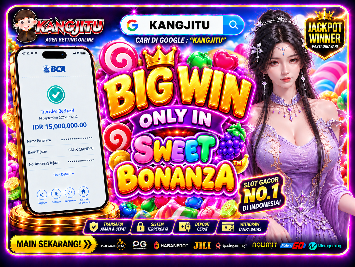 GILA ABIS WD 15 JUTA MAIN DI SWEET BONANZA DIBAYAR LUNAS ABIS, GAS PAGI NIE AKANGKUUU
