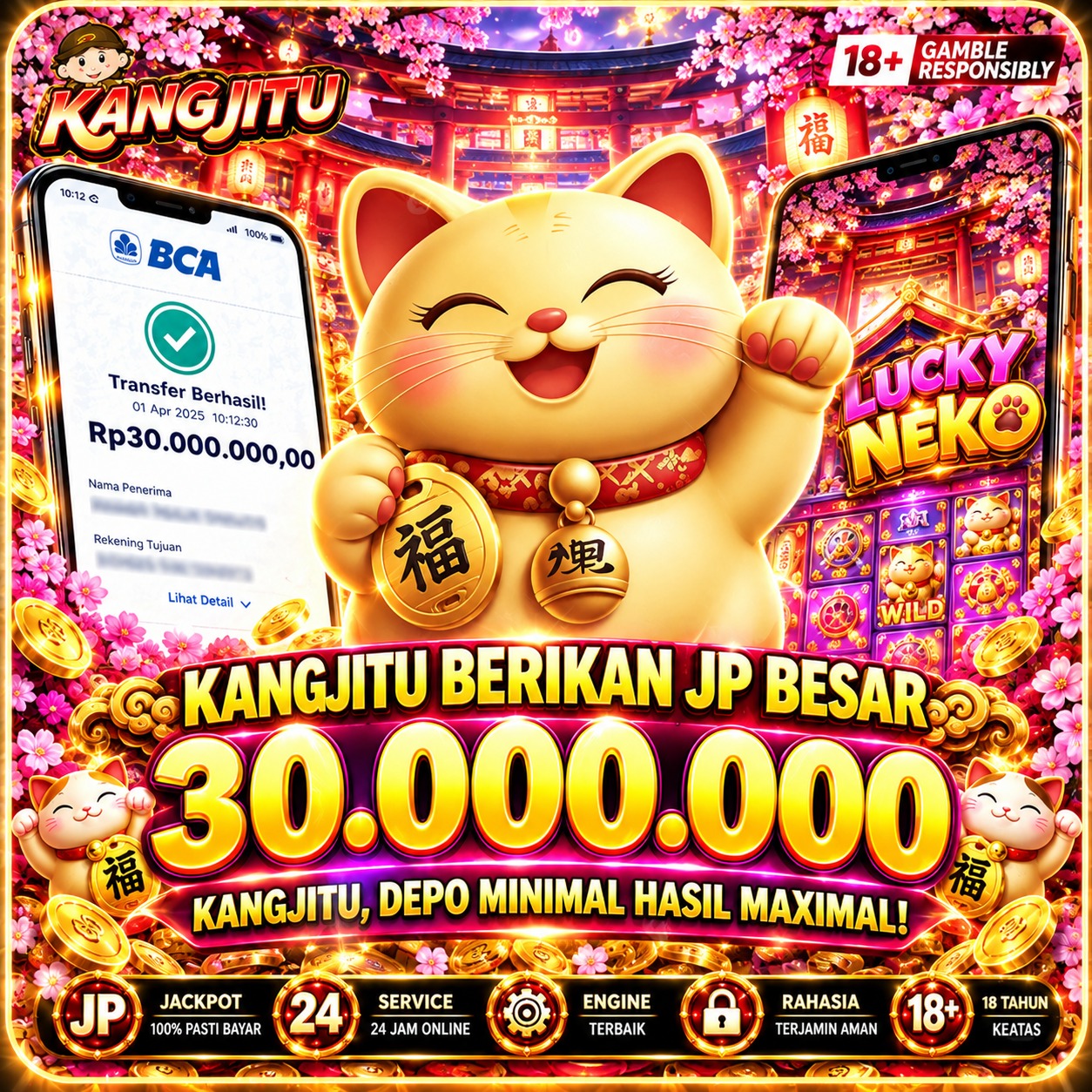 LUCKY NEKO HADIR MENEMANI GABUTMU!!! MODAL RECEH BISA JADI BERJUTA-JUTA CUMAN MAIN DILUKY NEKO PG SOFT GACORNYA EYY