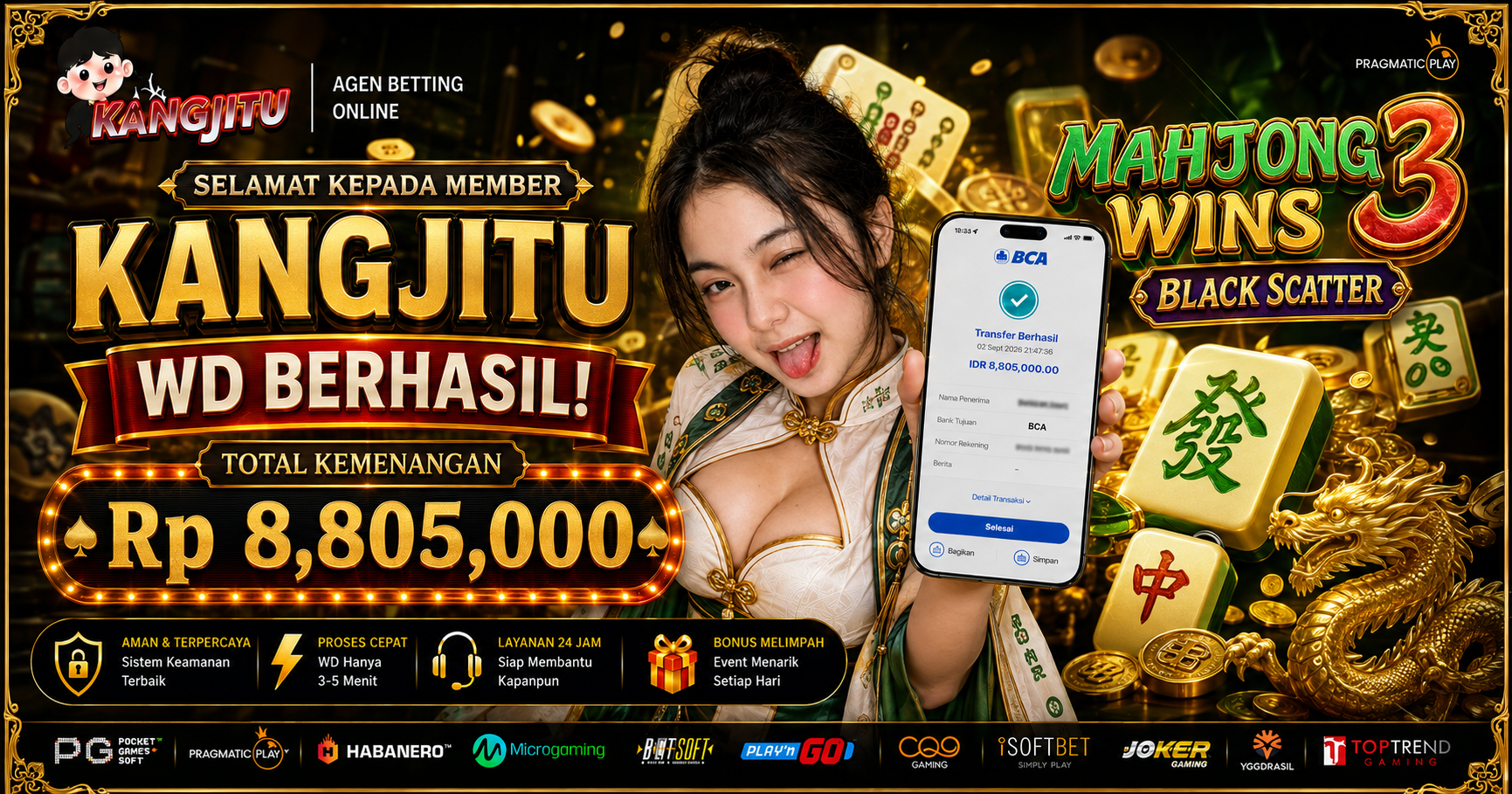 Sekali putaran, kejutan kemenangan siap bikin senyum lebar!🀄 BLACK SCATTER MENGHANTAM! WD Rp8,8 JUTA BERHASIL! 🔥