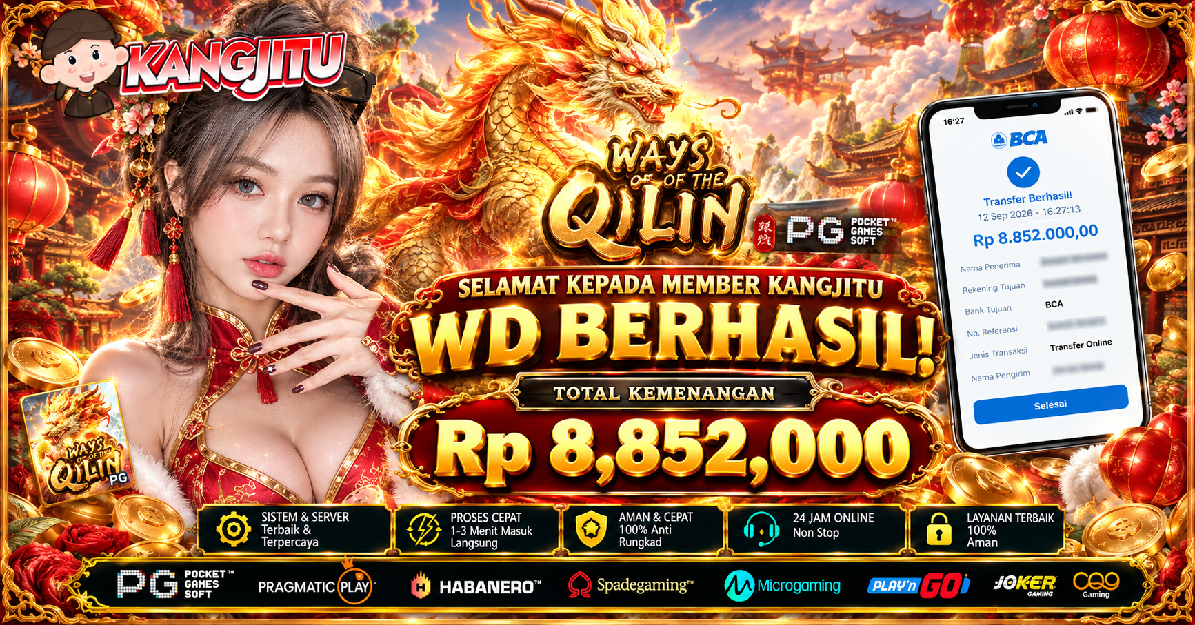 🔥 AURA QILIN, REZEKI MAKIN KINCLONG! 🐉💰WD BERHASIL Rp8,852 JUTA