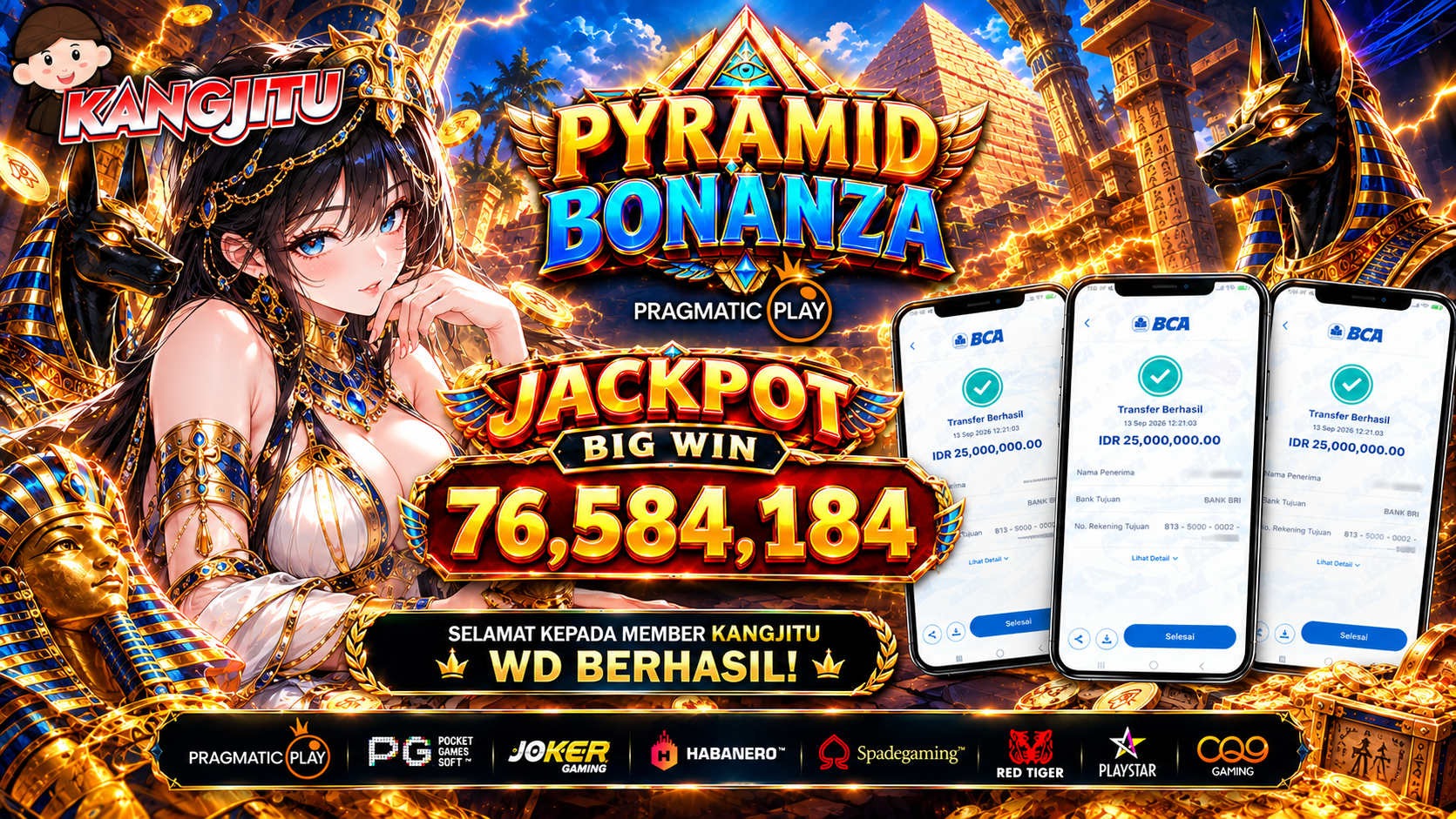 PYRAMID BONANZA ⚡ JACKPOT 76,584,184 — WD BERHASIL!! Bukti Kemenangan Member KANGJITU