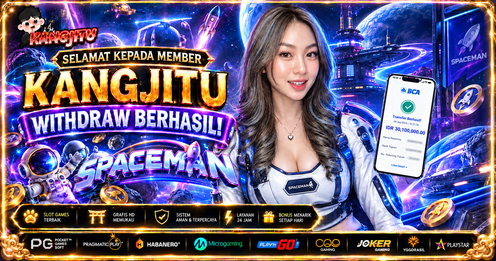 MELUNCUR KE KEMENANGAN! 🌌 Withdraw berhasil, misi member KANGJITU sukses!!!