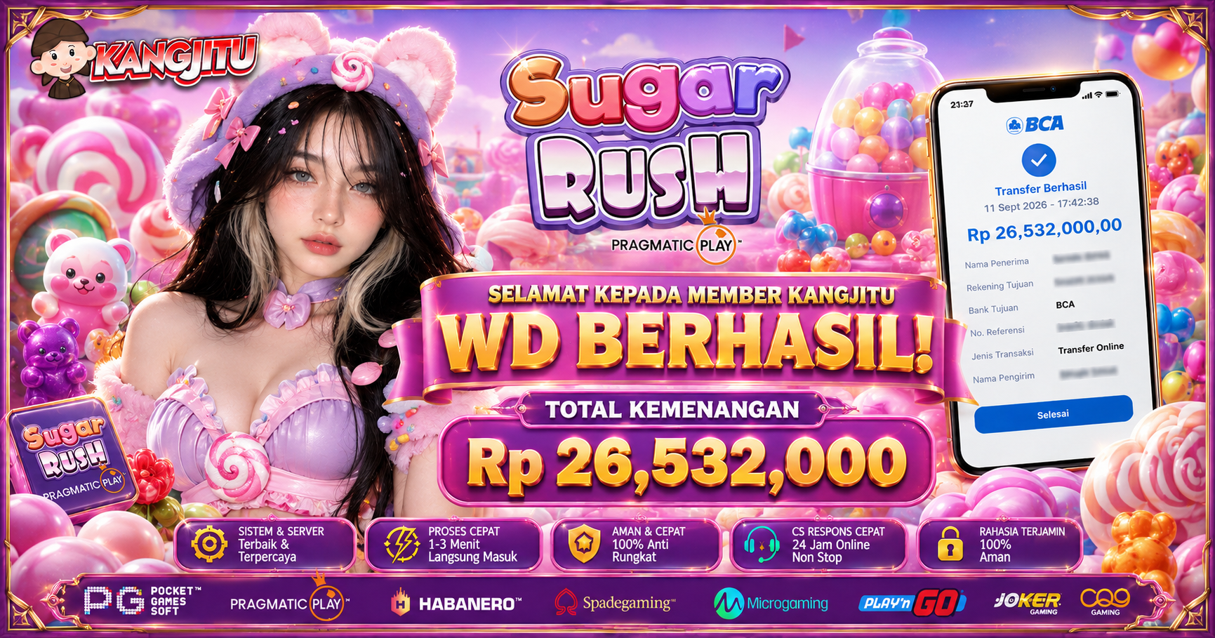 SUGAR RUSH!!BIG WIN MANIS, WD SUKSES TANPA DRAMA!!!!:  🍭