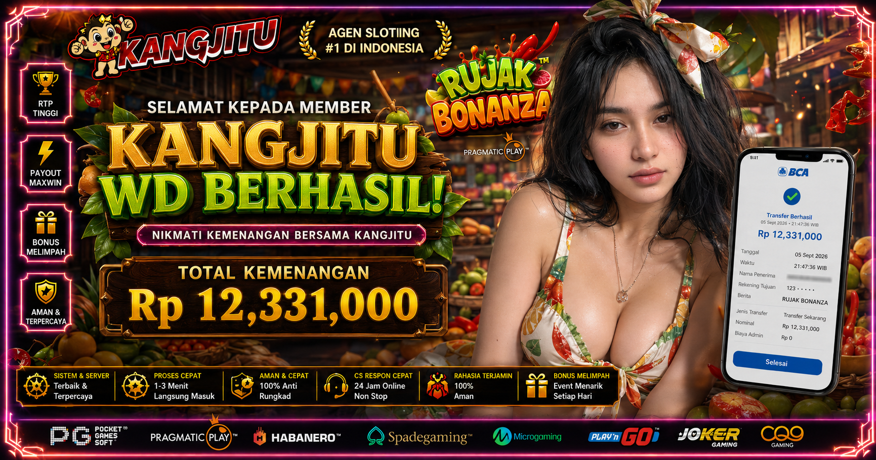 ! 🌶️ RUJAK BONANZA — PEDAS DI PERMAINAN, MANIS DI KEMENANGAN!