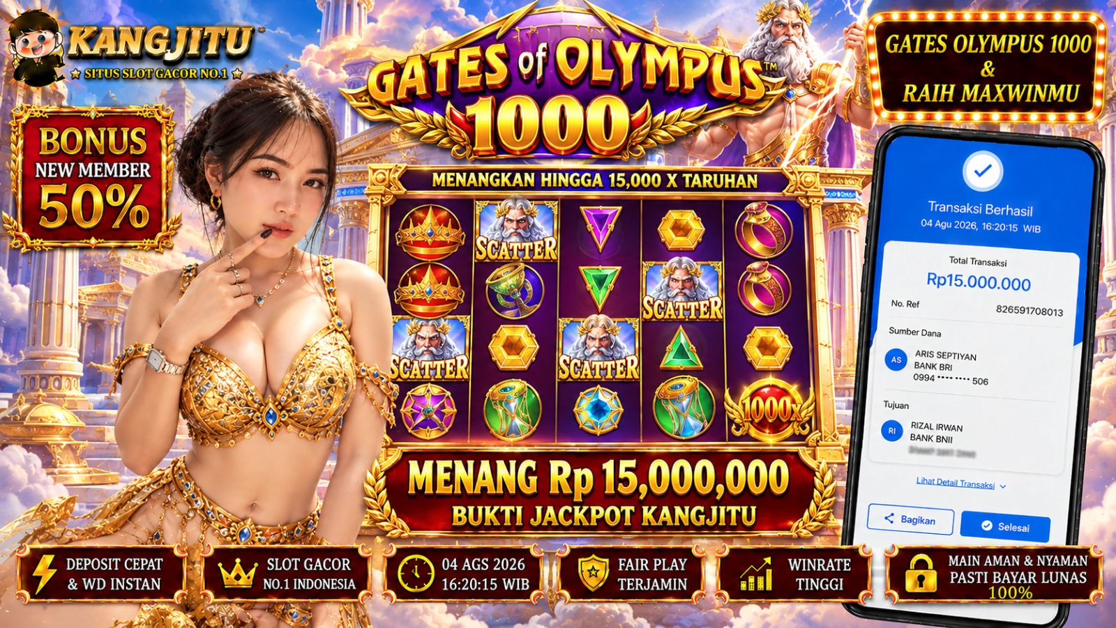 Gates of Olympus 1000 MAIN SERU MODAL 10.000 GACORNYA JUTAAN